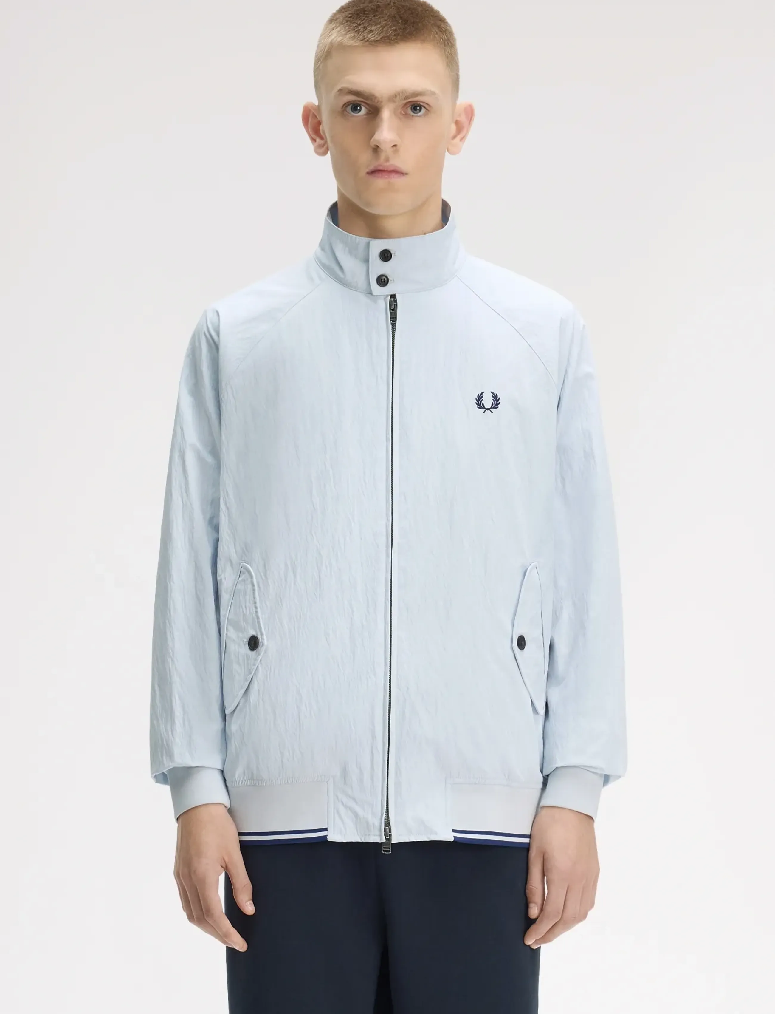 Fred Perry Crinkle Harrington Jkt, Mænd, Harrington Jakke, Blå, Str: L