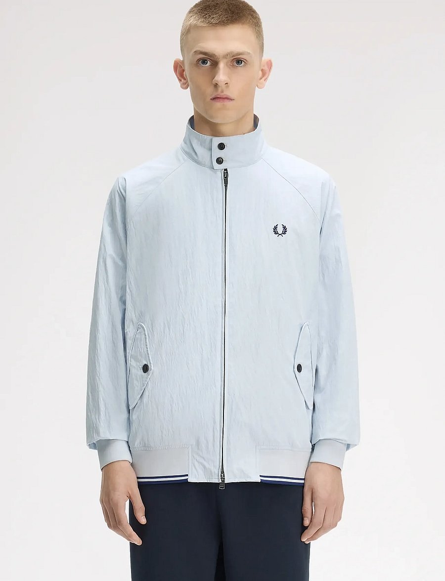 Fred Perry - CRINKLE HARRINGTON JKT - höstjackor - dusky blue - 0