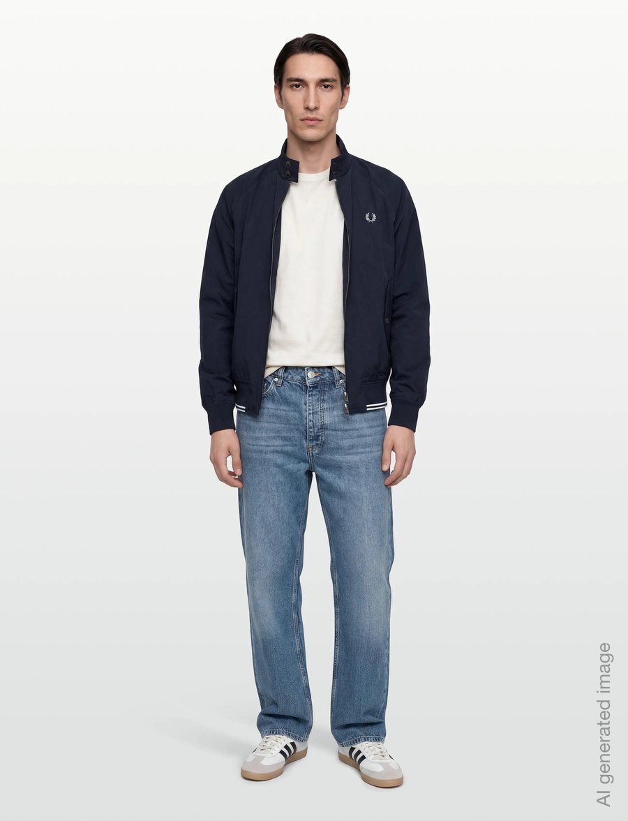 Fred Perry - CRINKLE HARRINGTON JKT - höstjackor - navy - 0