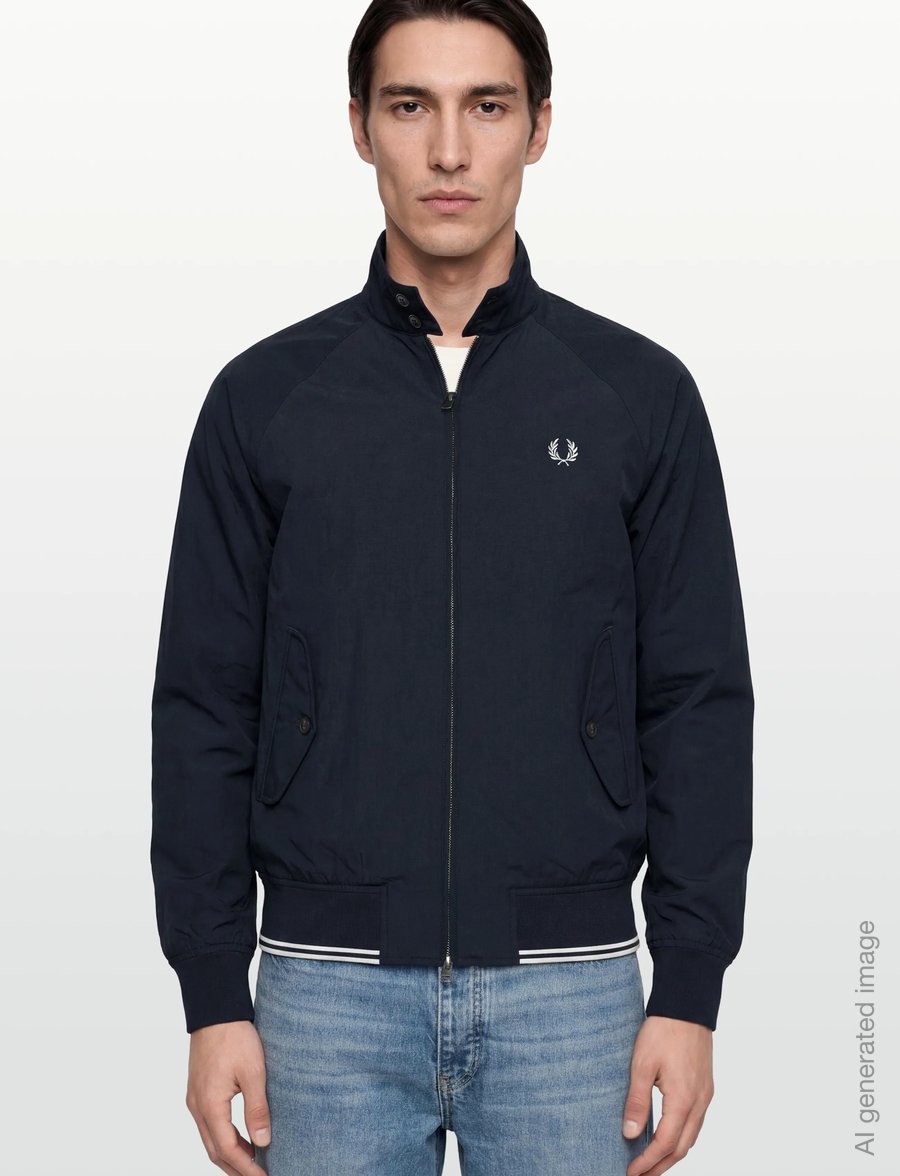 Fred Perry - CRINKLE HARRINGTON JKT - höstjackor - navy - 3