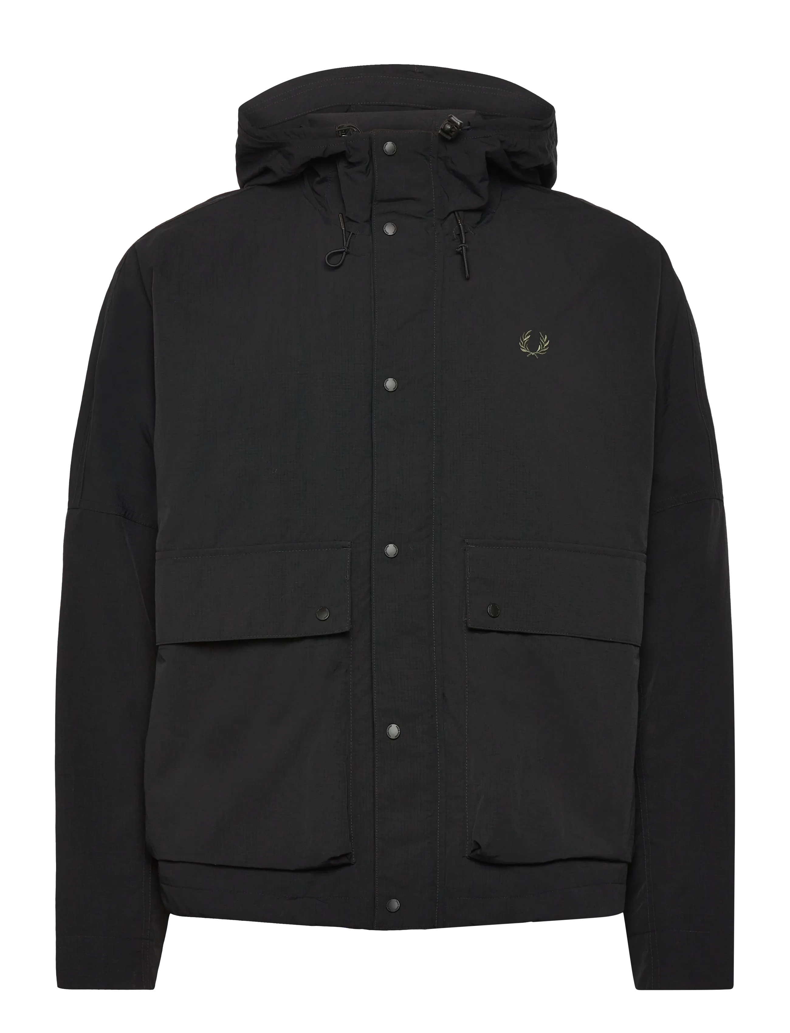 FRED PERRY Cropped Ripstop Parka Schwarz - S - Herren