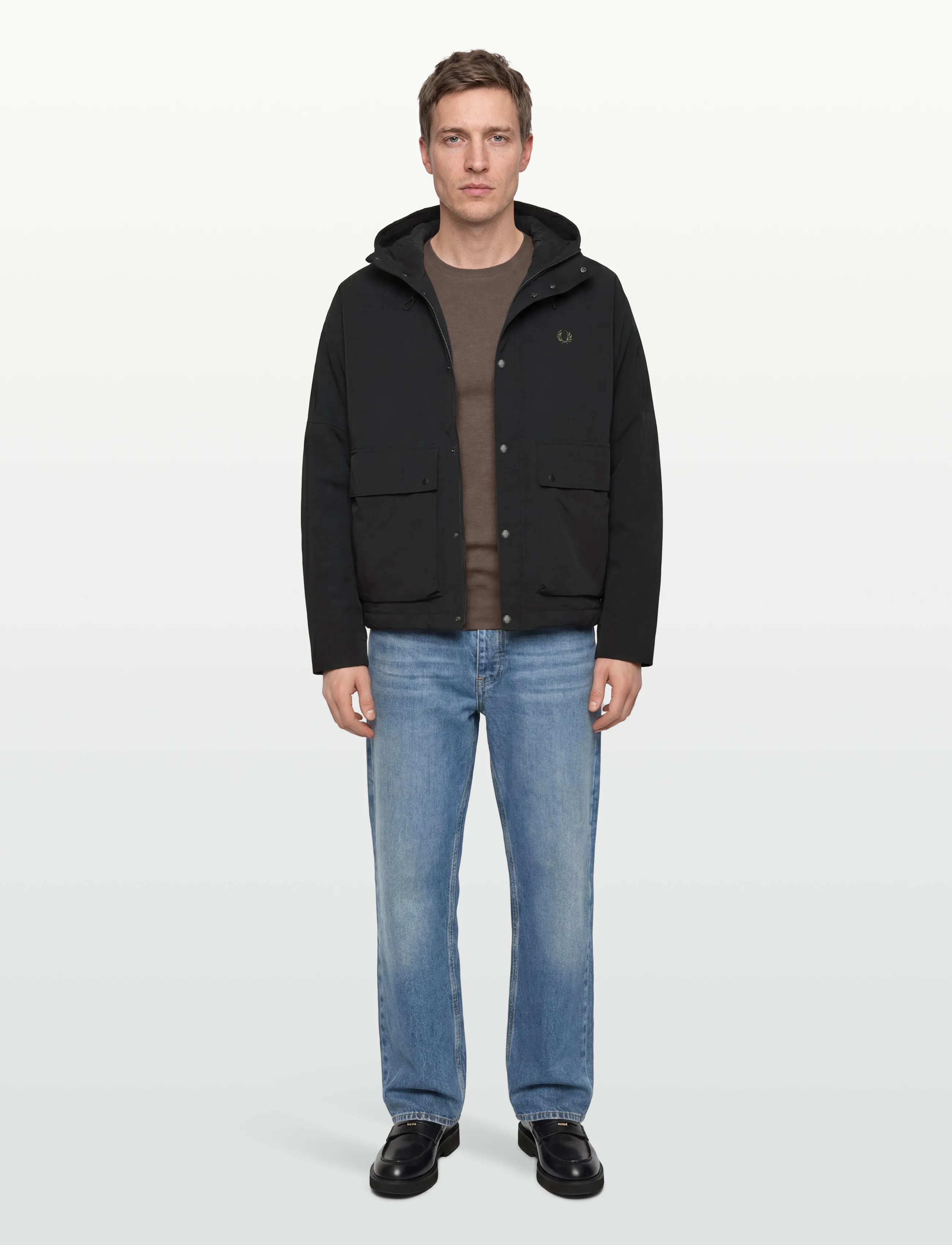 Fred Perry Cropped Ripstop Parka, XL, Black, Jakker > Lette Jakker, Herre
