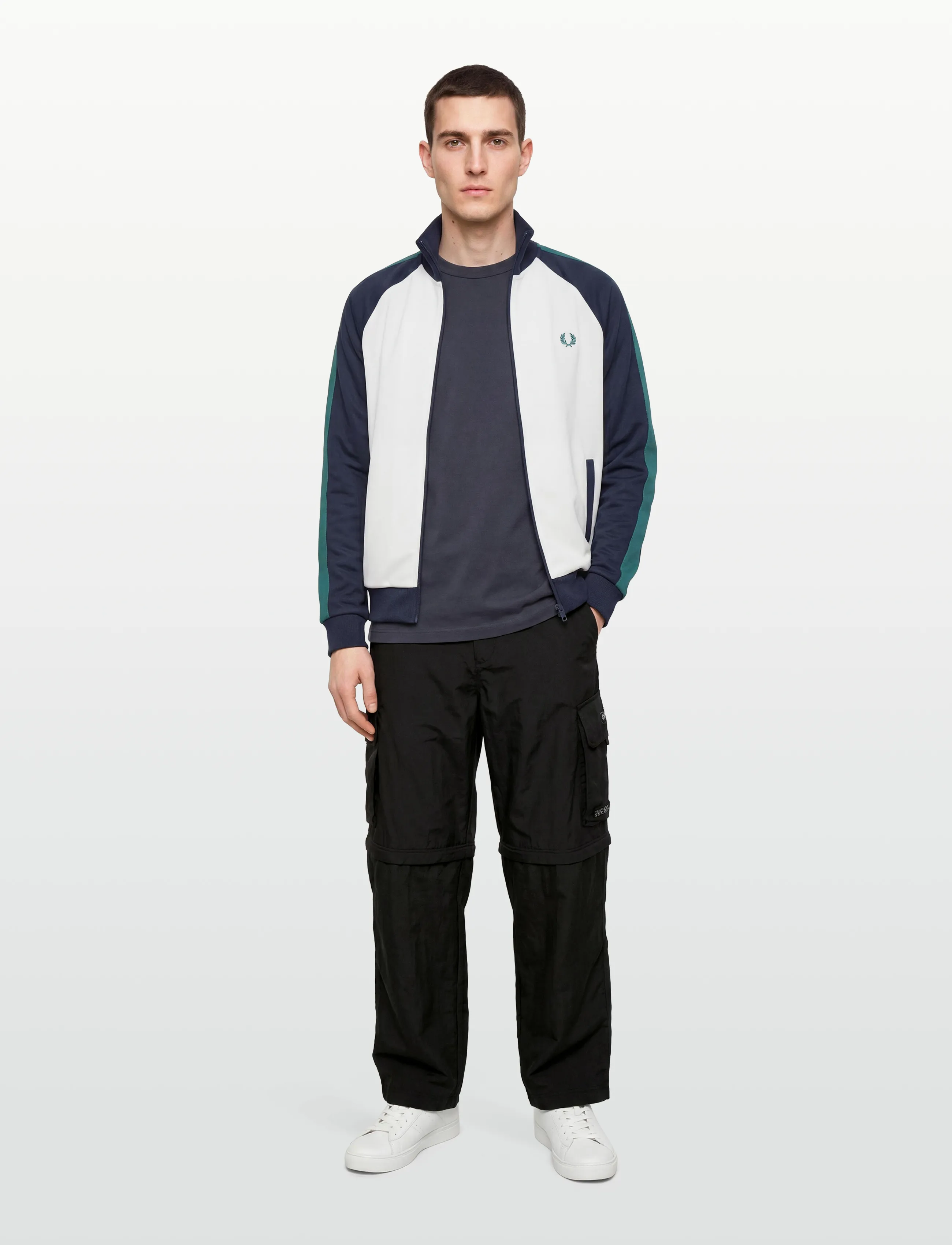 Fred Perry CONTRAST SLEEVE TRACK JKT - Fred Perry - SNOW WHITE / white