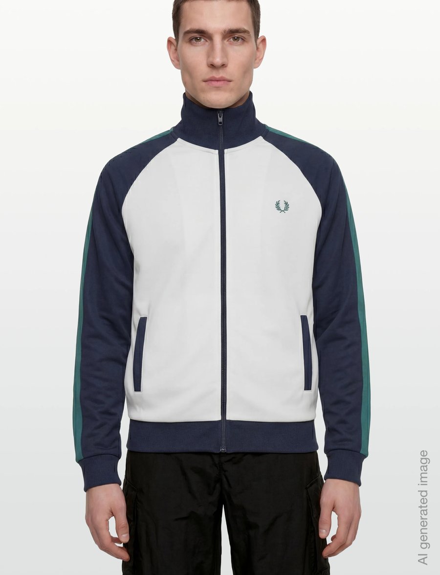Fred Perry - CONTRAST SLEEVE TRACK JKT - sweatshirts - snow white - 3
