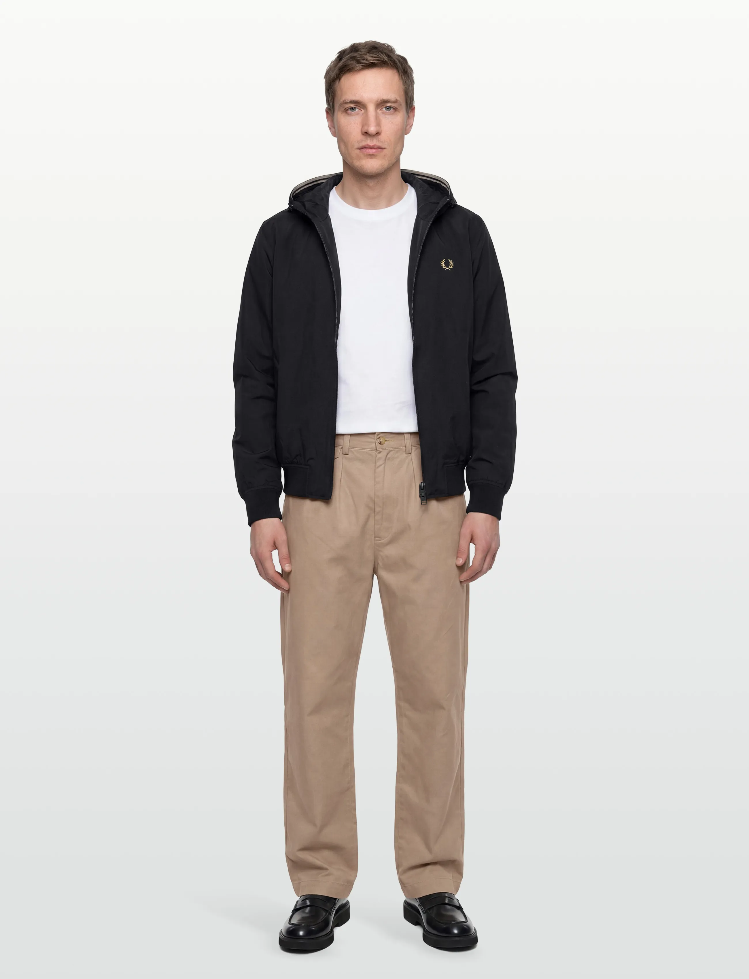 Fred Perry Hooded Brentham Jkt, Mænd, Hættejakke, Sort, Str: XXL