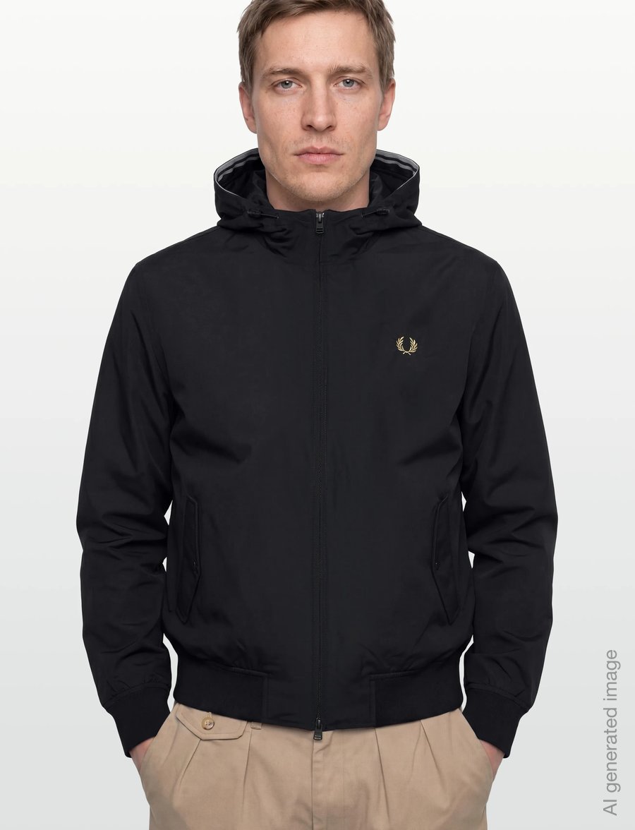 Fred Perry - HOODED BRENTHAM JKT - sügisjoped - black - 3