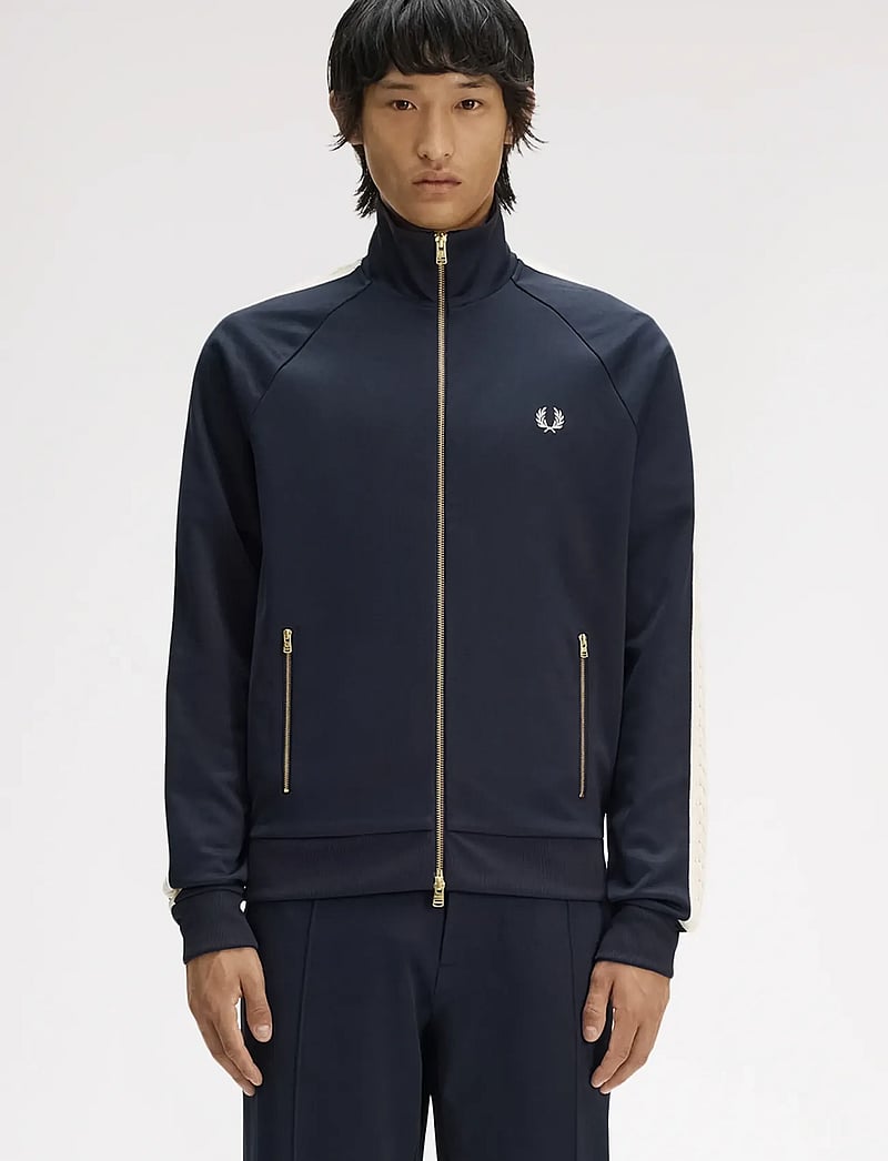 Fred Perry - CABLE TAPED TRACK JKT - spring jackets - navy - 0