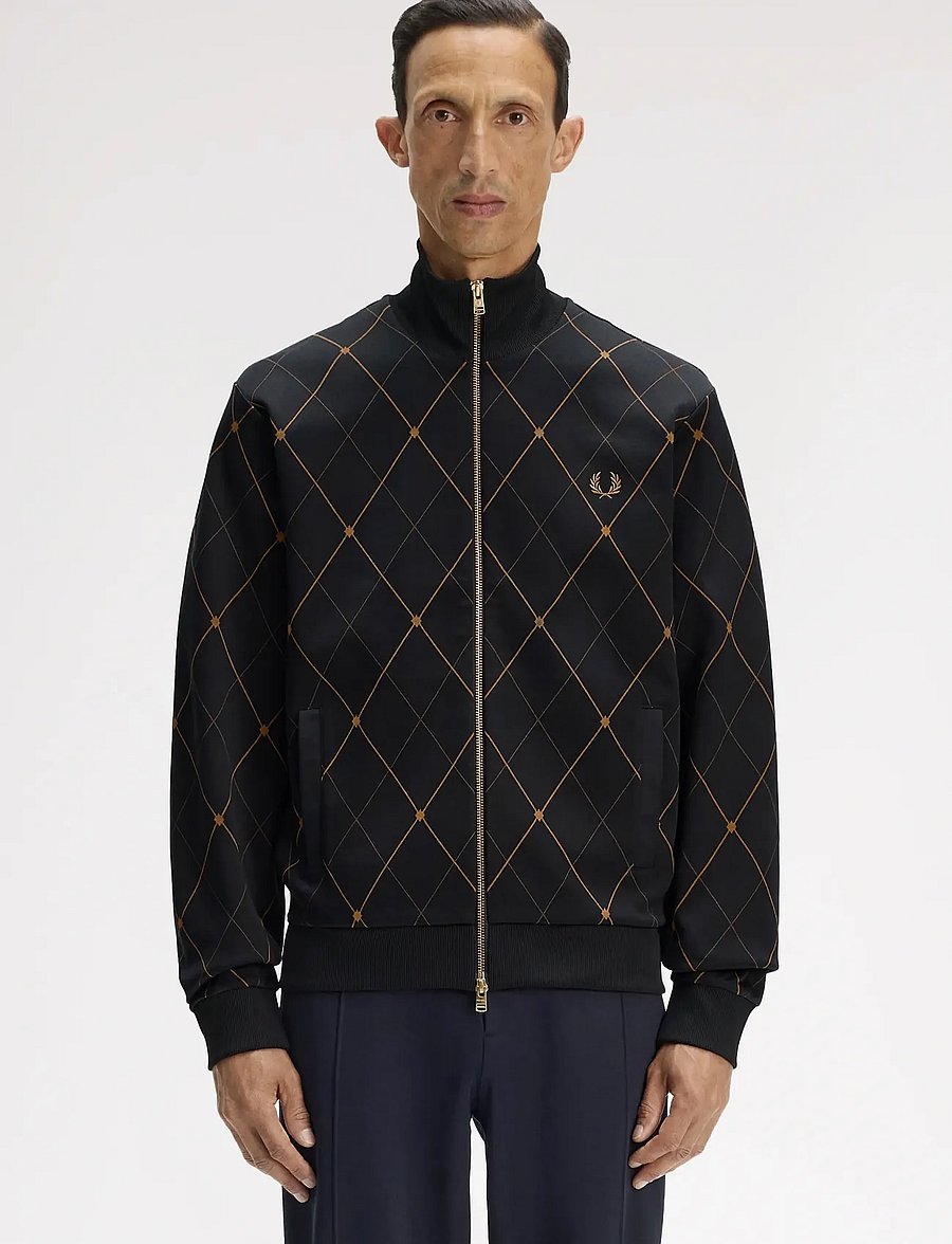 Fred Perry - ARGYLE TRACK JACKET - kevadjoped - black - 0