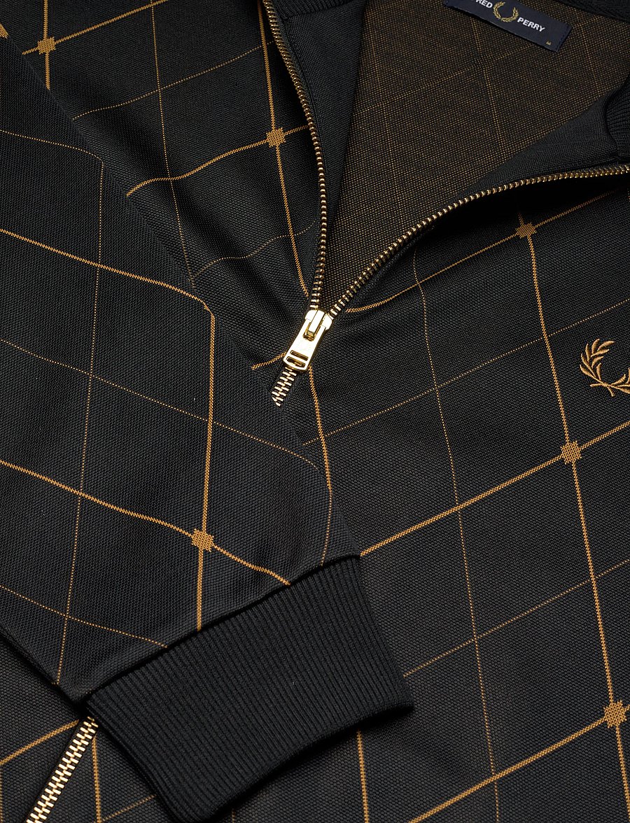 Fred Perry - ARGYLE TRACK JACKET - kevadjoped - black - 4
