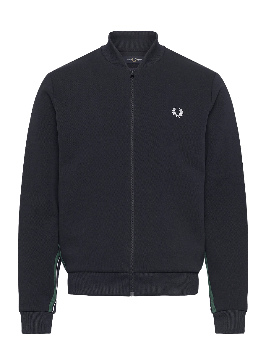 Fred Perry - STRIPE TAPE TRACK JACKET - hettupeysur - navy - 1