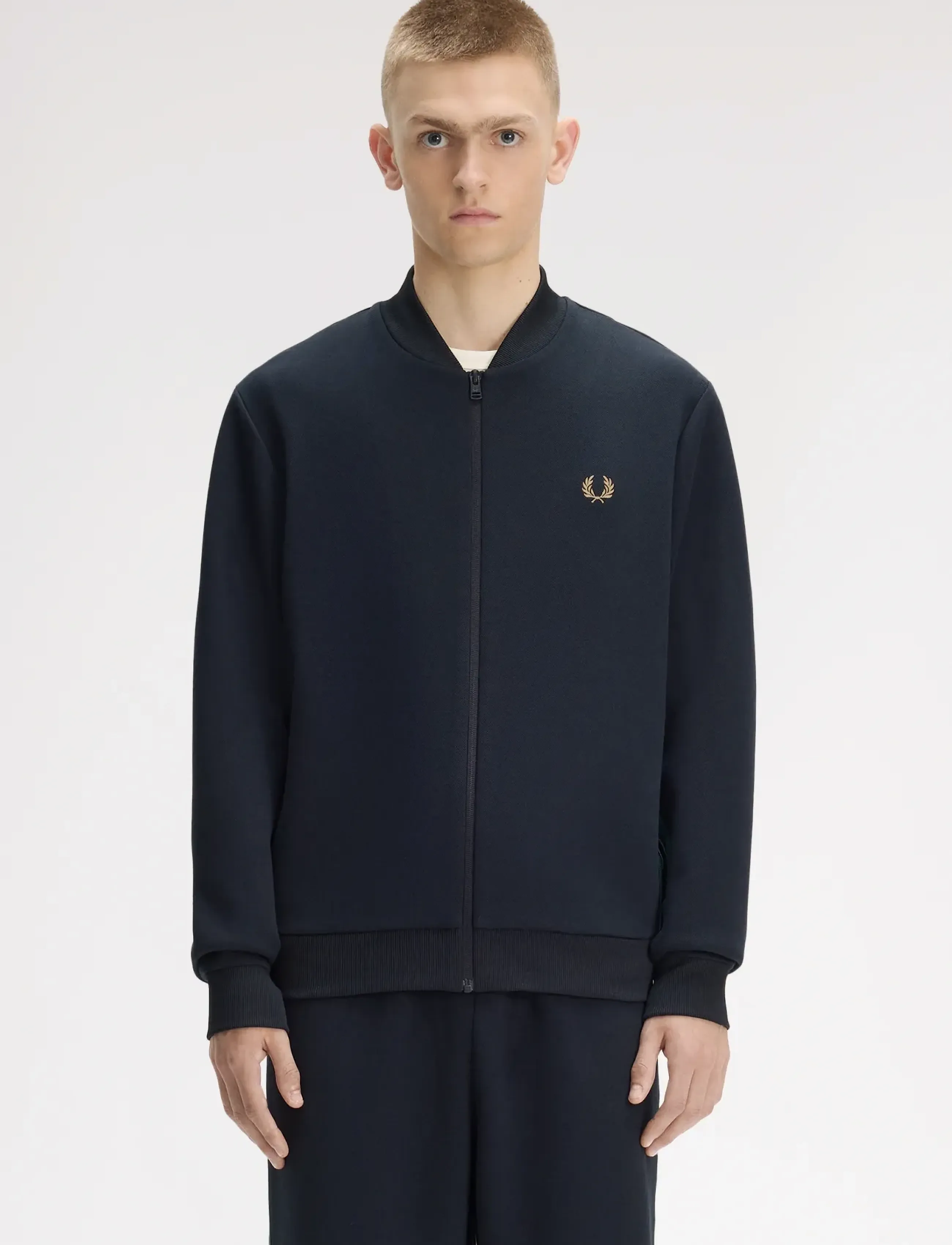 Fred Perry Stripe Tape Track Jacket, XL, Sport Jackets, Marineblau - Training Männerswear