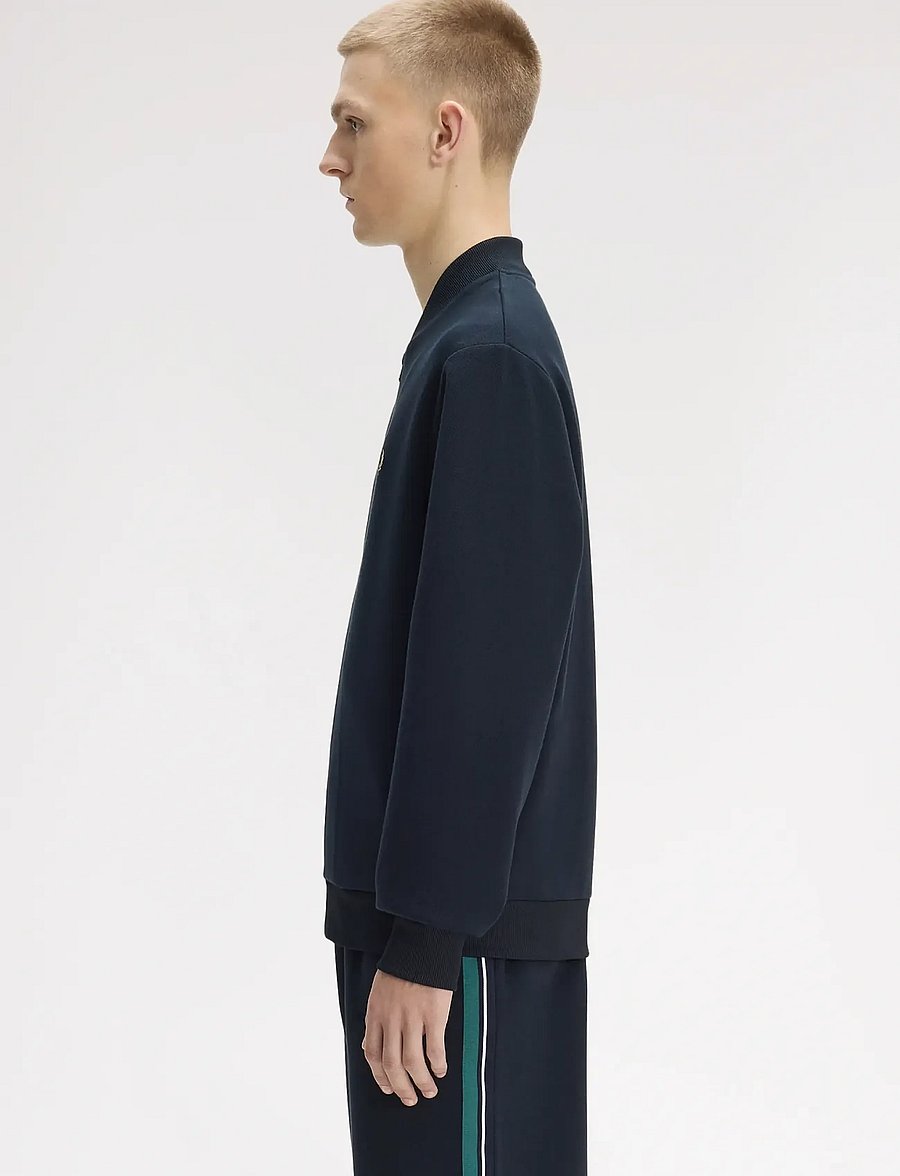 Fred Perry - STRIPE TAPE TRACK JACKET - hettupeysur - navy - 5