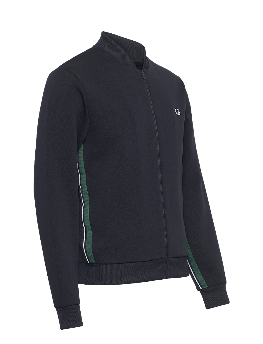 Fred Perry - STRIPE TAPE TRACK JACKET - hettupeysur - navy - 3