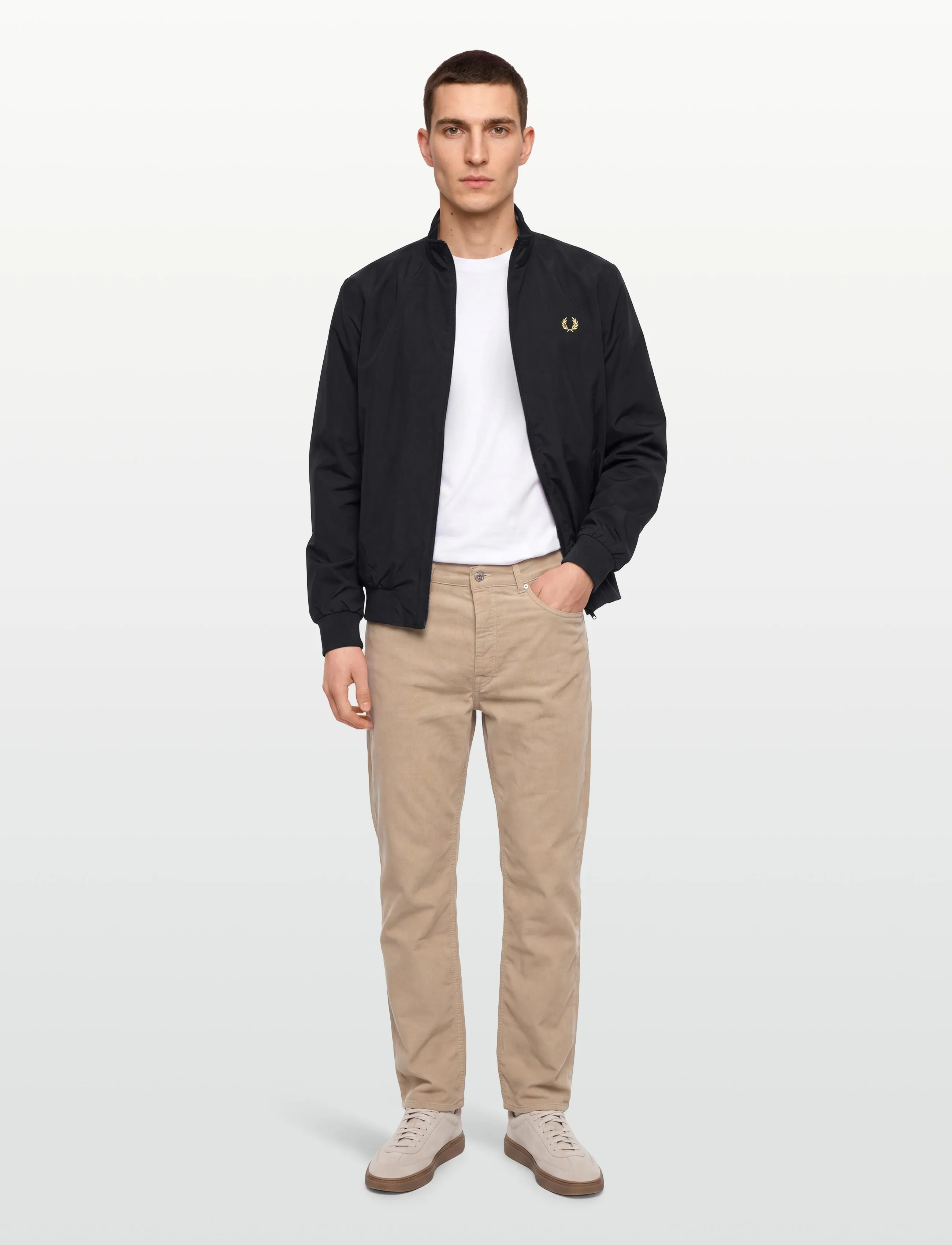 Fred Perry The Brentham Jacket, S, Black, Jakker > Bomberjakker, Herre