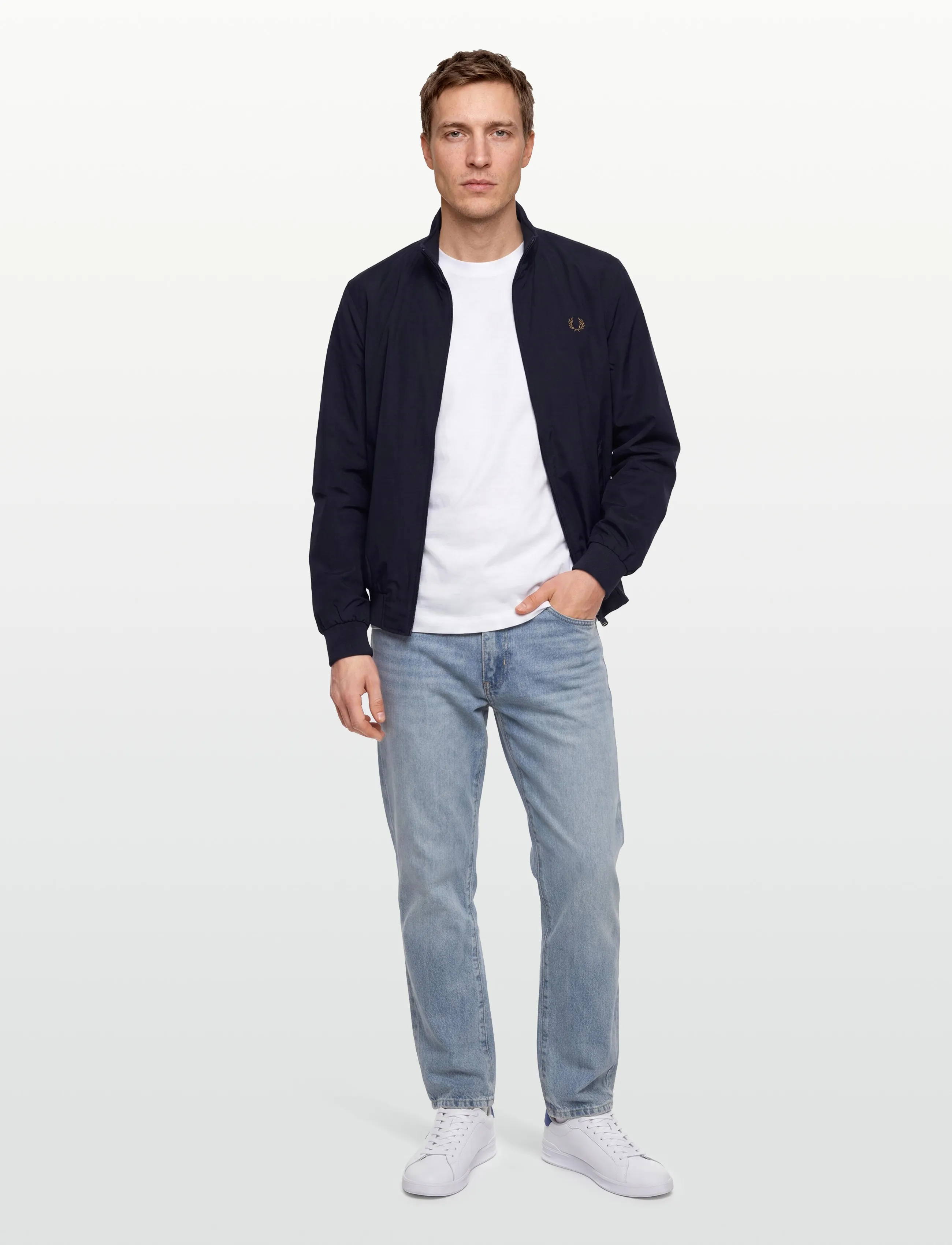 Fred Perry The Brentham Jacket, S, Jackets, Marineblau - Bomber Männerswear