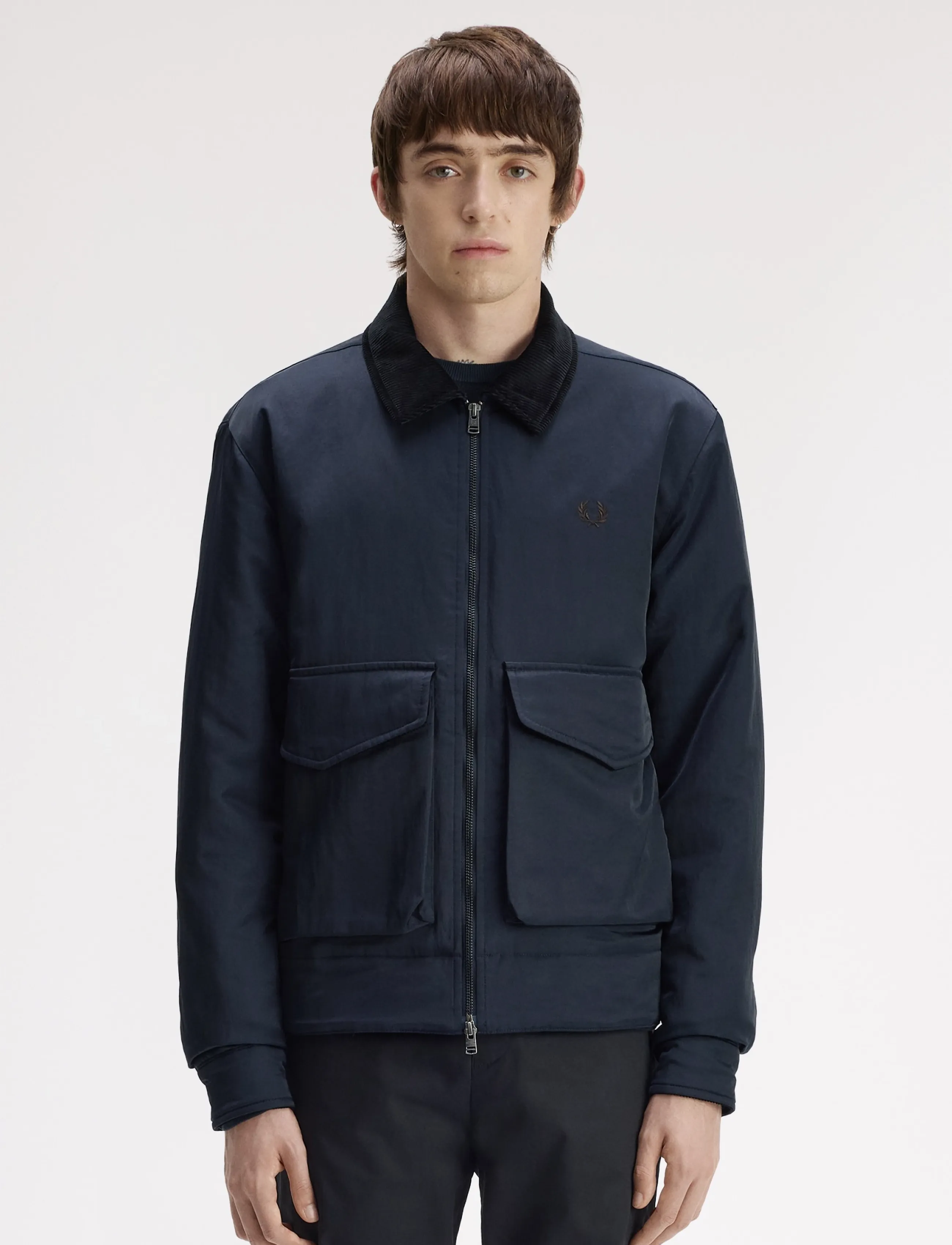 Fred Perry NYLON CABAN JACKET - Riided - NAVY / navy