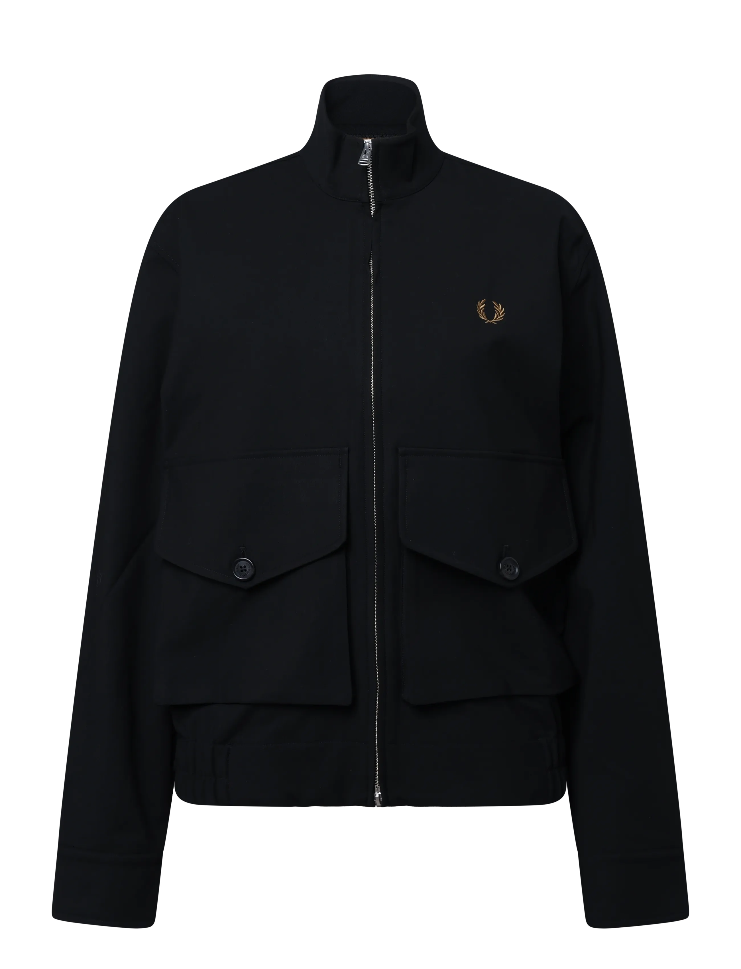 Fred Perry PATCH POCKET F NECK JKT - Inspiration - BLACK MOSS / black