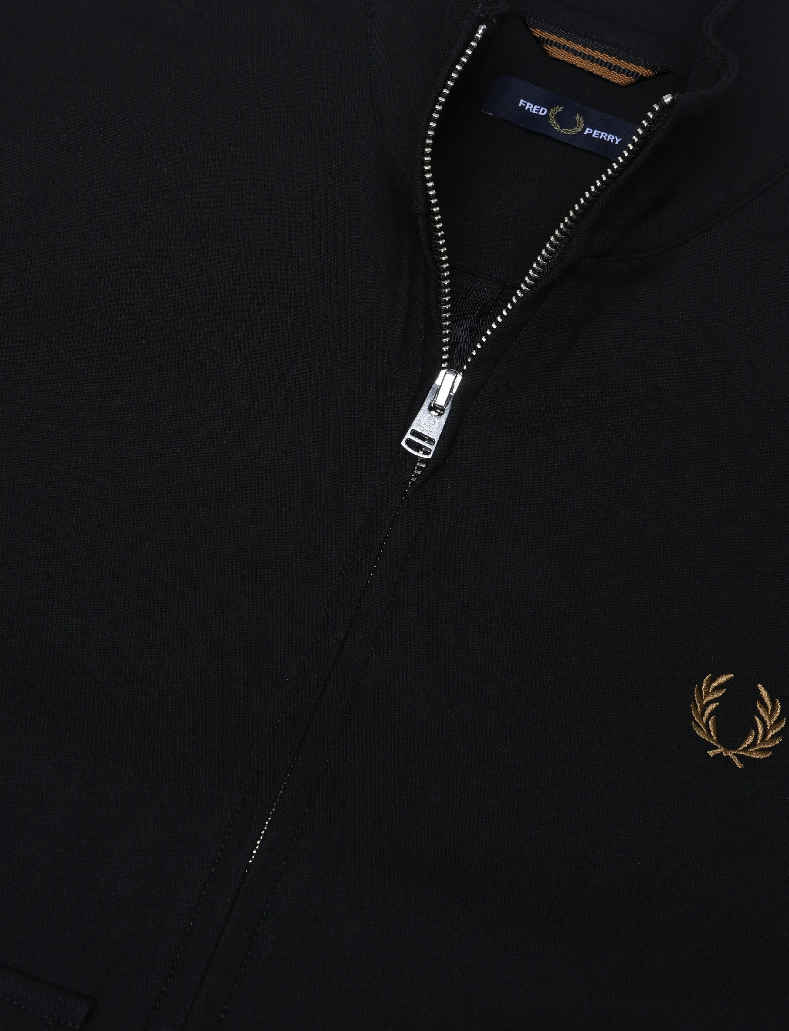 Fred Perry - PATCH POCKET F NECK JKT - black moss - 2