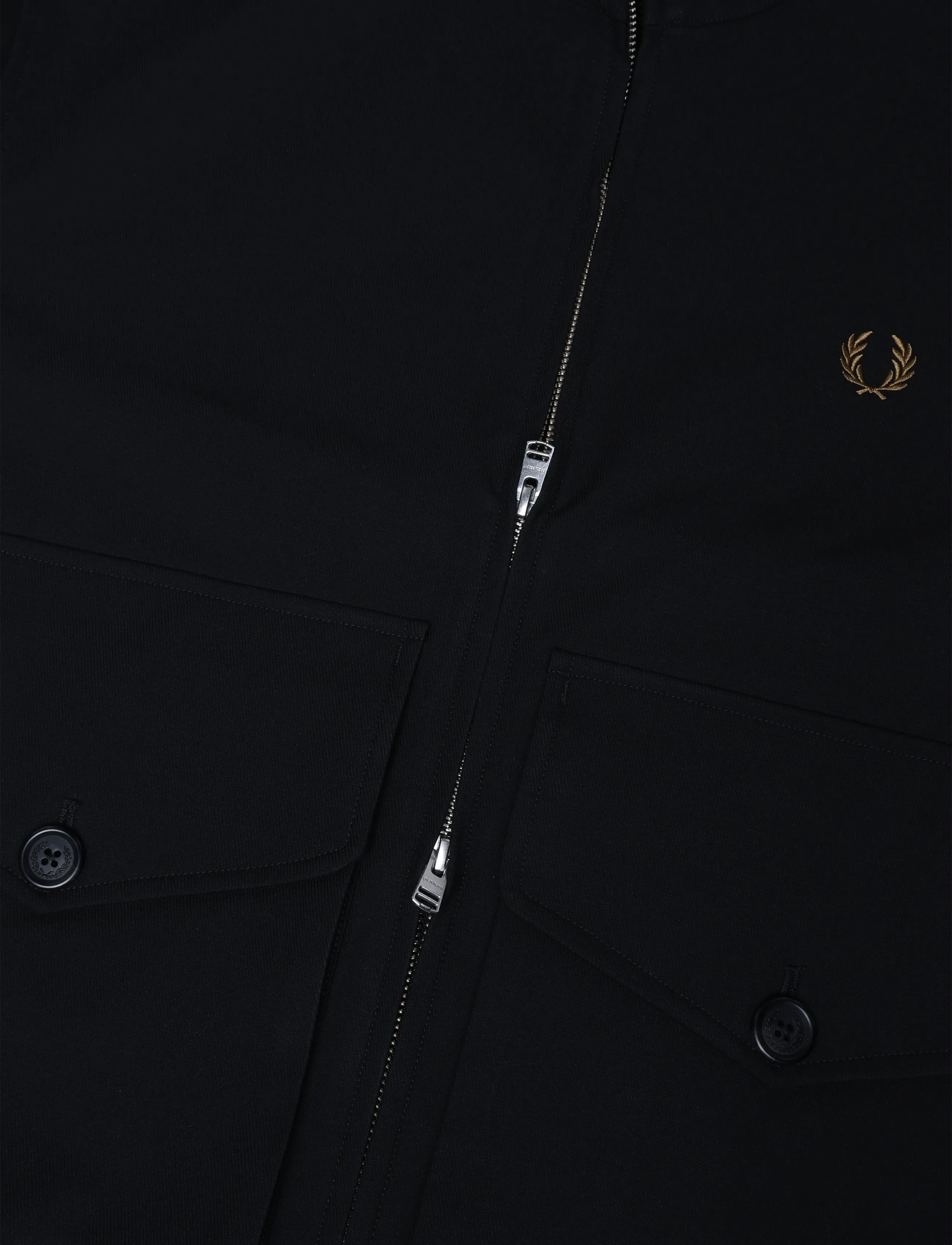 Fred Perry - PATCH POCKET F NECK JKT - black moss - 3