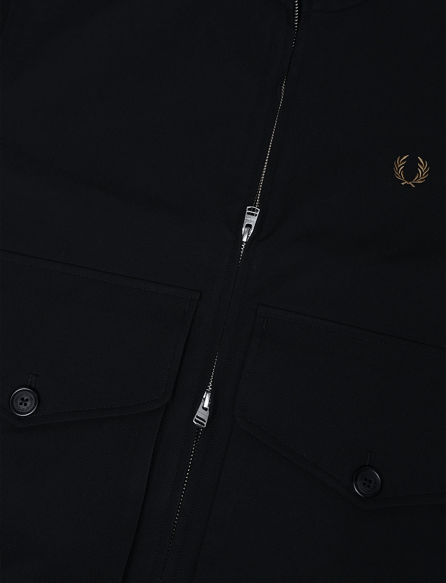 Fred Perry - PATCH POCKET F NECK JKT - efterårsjakker - black moss - 3