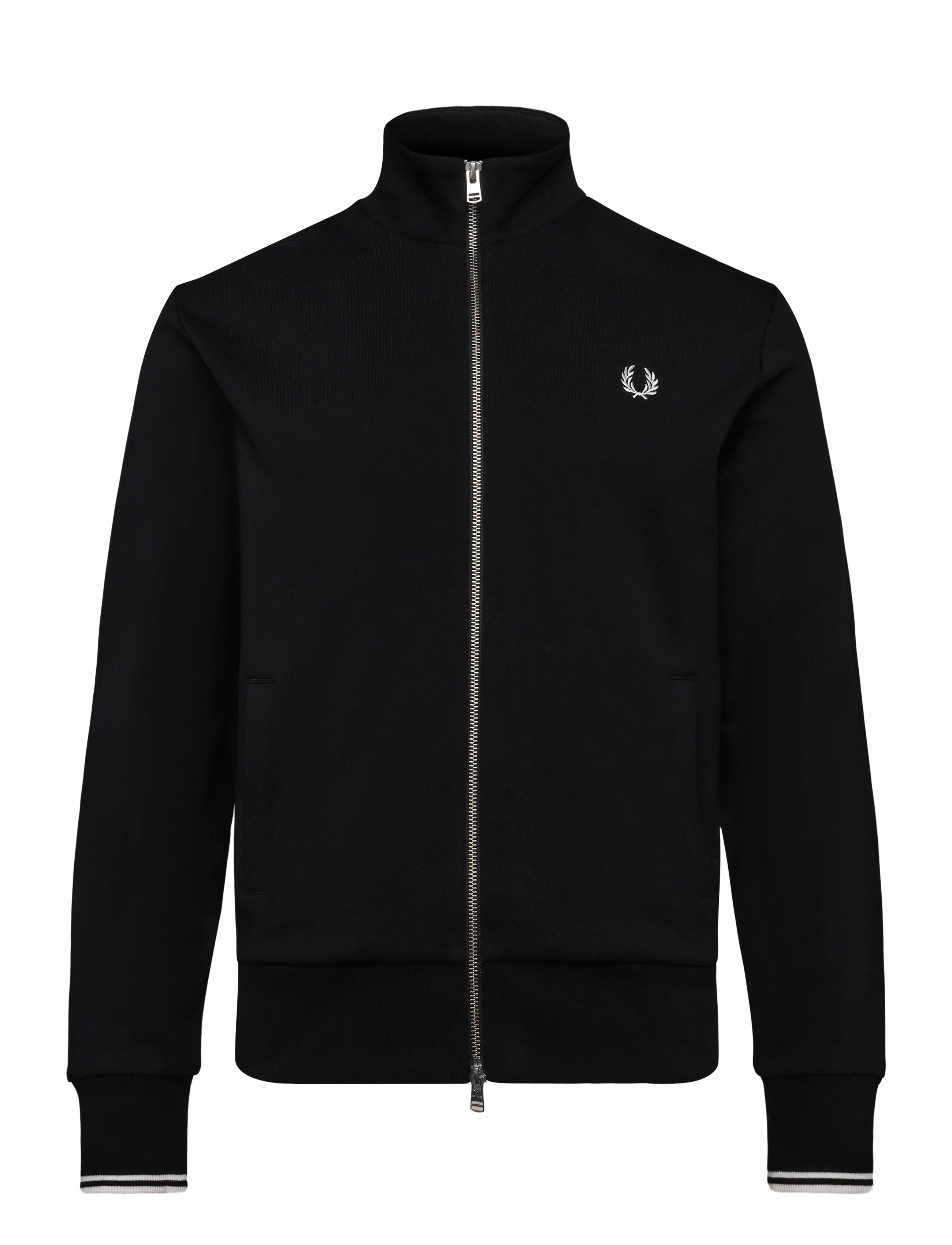 Fred Perry ZIP THROUGH SWEATSHIRT - Sweatshirts - BLACK / black