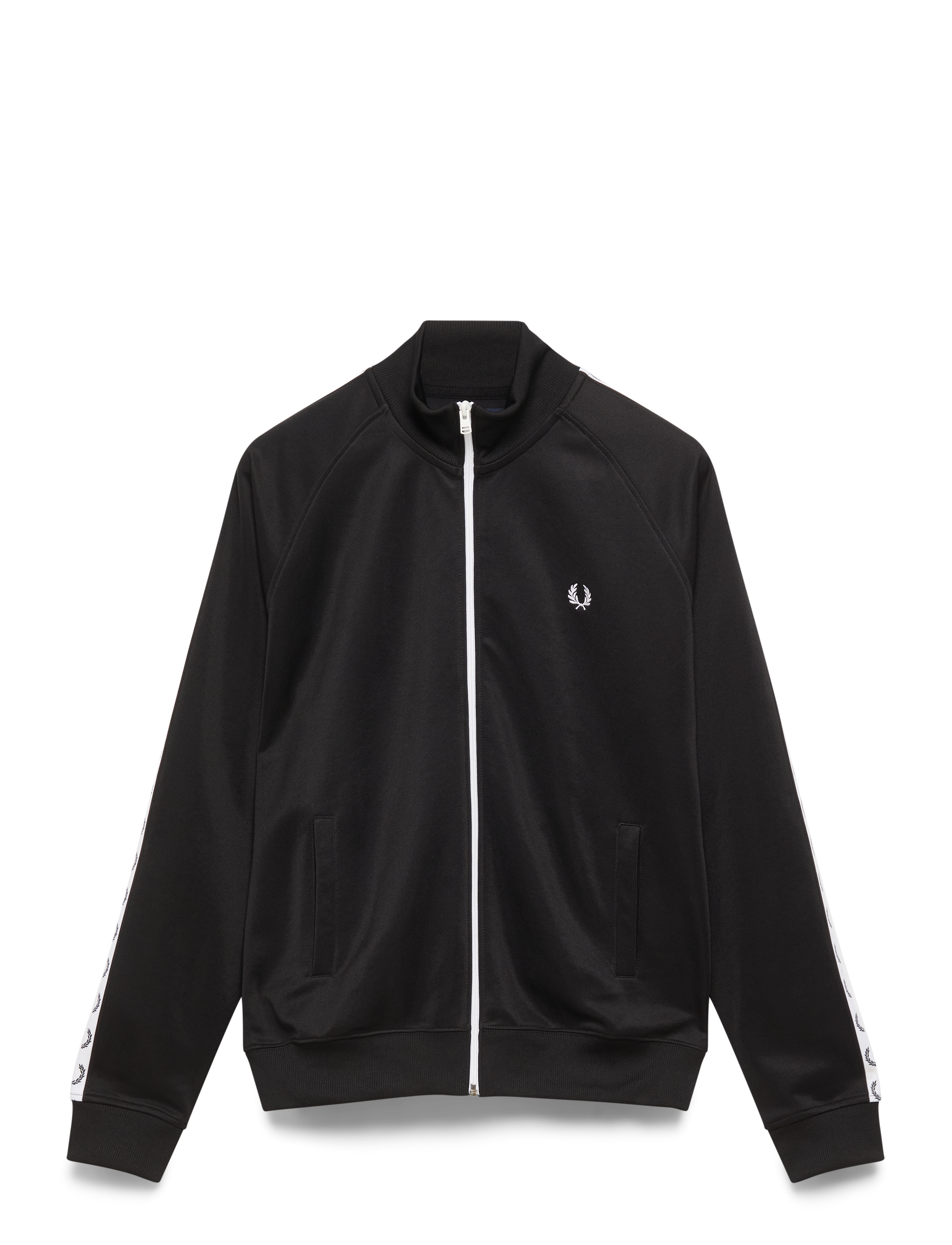 Fred Perry Taped Track Jacket, S, Black, Sweatshirts & Hættetrøjer > Sweatshirts, Herre
