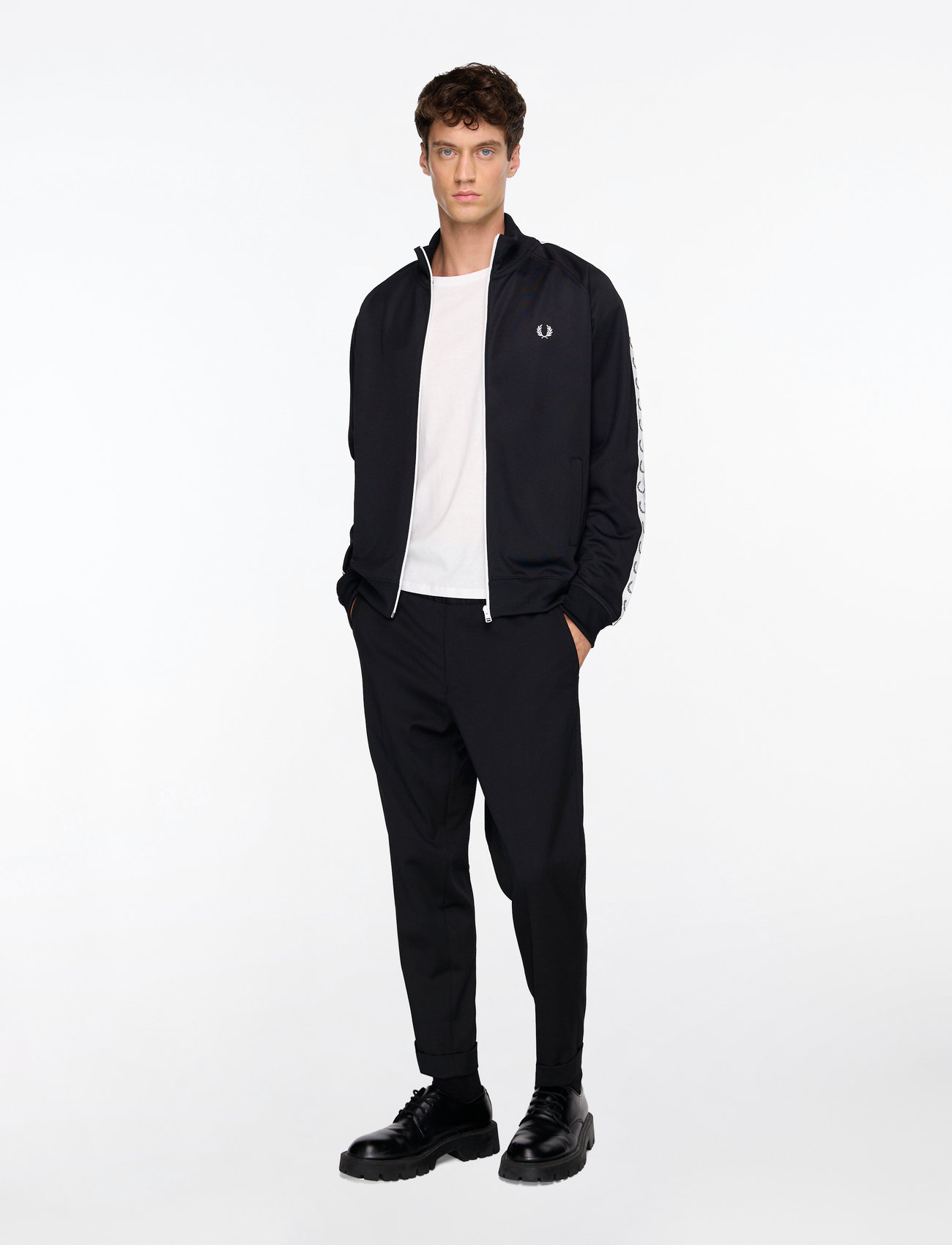 Fred Perry - TAPED TRACK JACKET - shop by occasion - black - 2