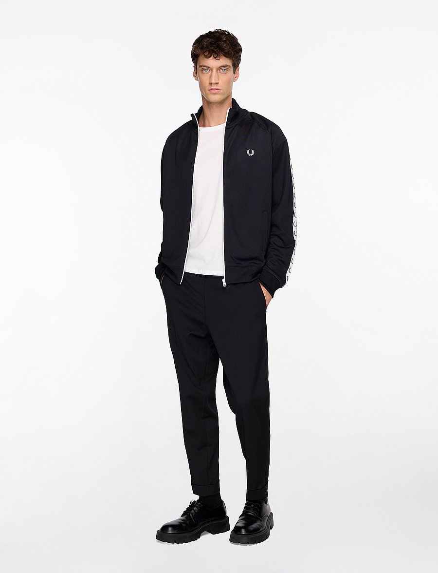 Fred Perry - TAPED TRACK JACKET - urlaubsfavoriten - black - 2
