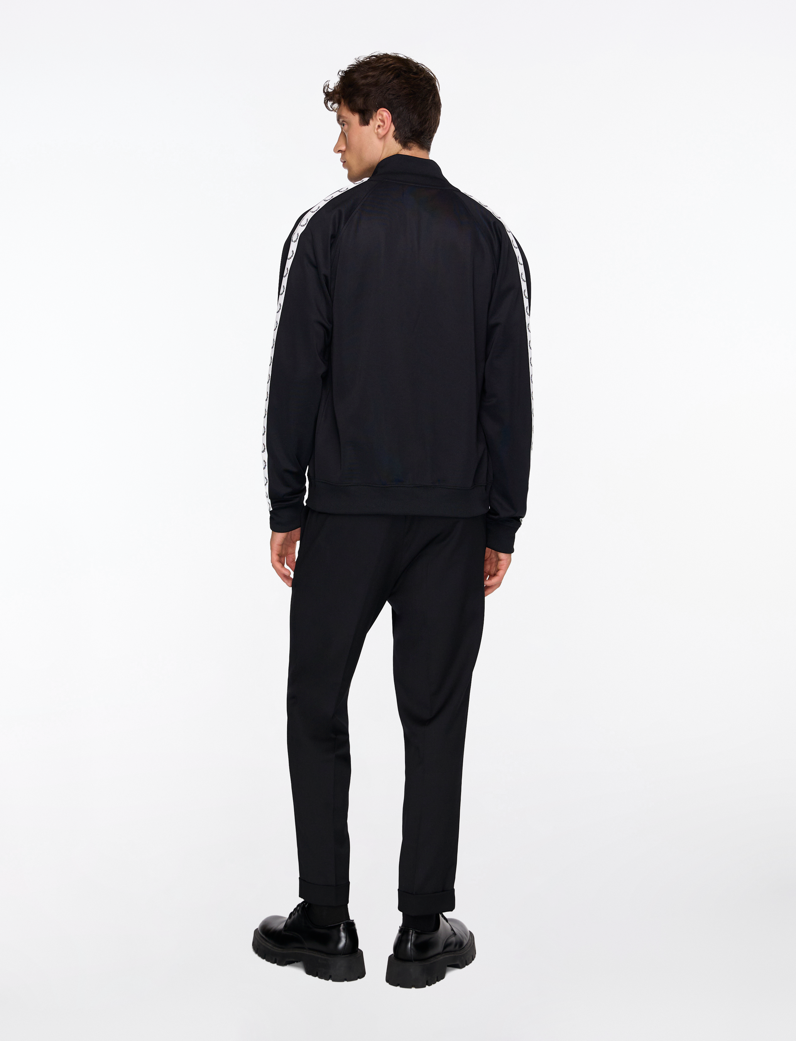 Fred Perry - TAPED TRACK JACKET - vacation essentials - black - 4