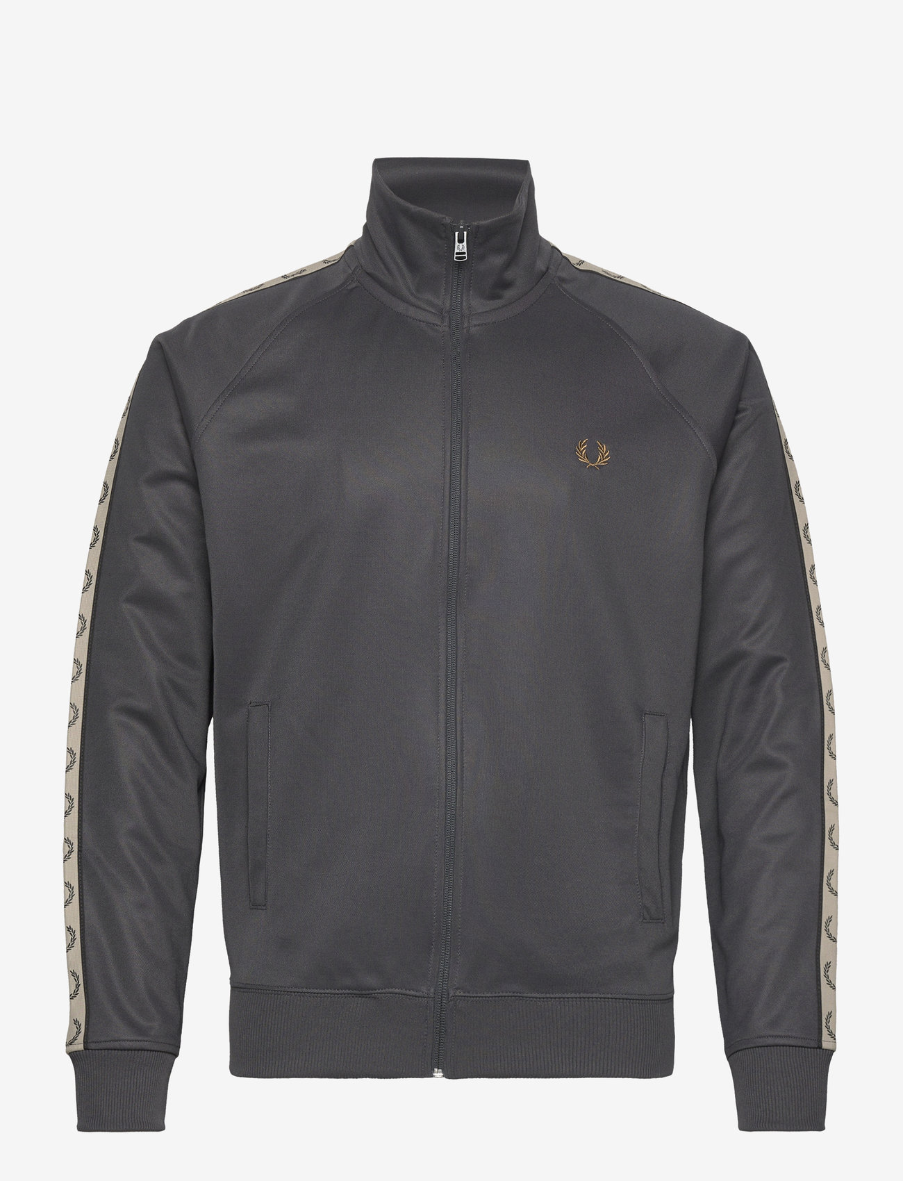 Fred Perry - CONTRAST TAPE TRACK JKT - sweatshirts - anchor grey/blk - 0