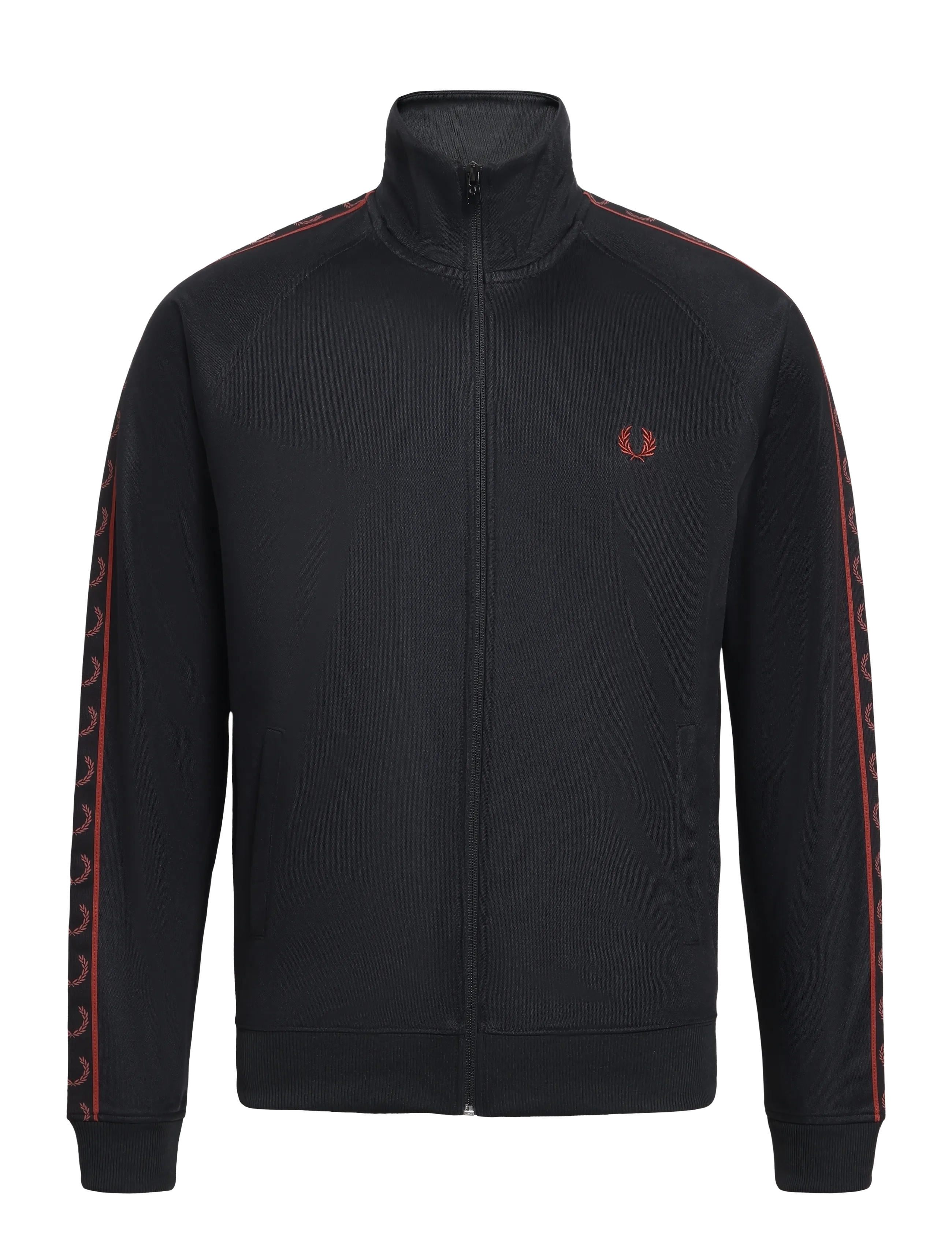 Fred Perry CONTRAST TAPE TRACK JKT - Sweatshirts - BLACK / black