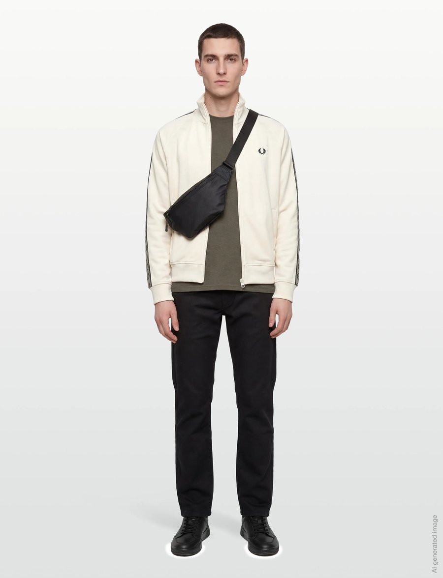 Fred Perry - CONTRAST TAPE TRACK JKT - sweatshirts - ecr/nvy/seagrss - 0