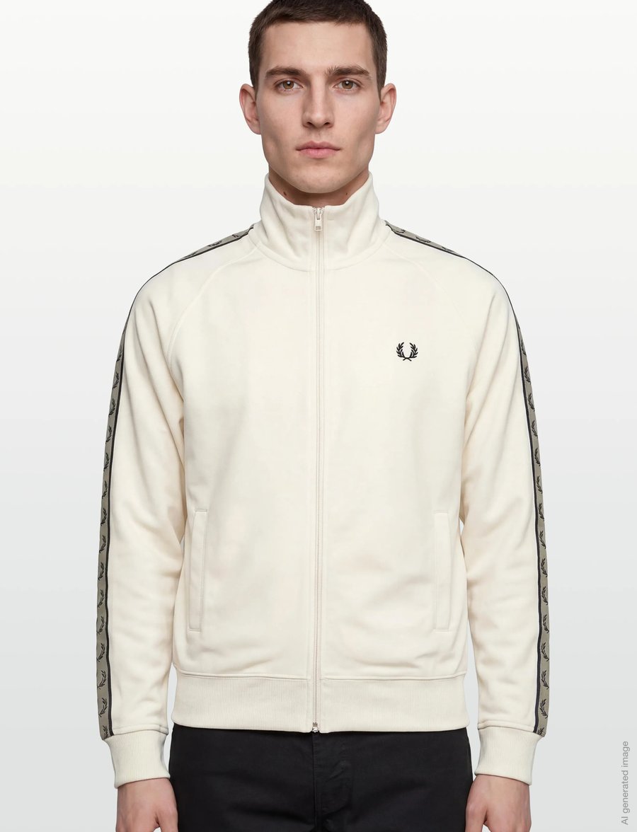 Fred Perry - CONTRAST TAPE TRACK JKT - sweatshirts - ecr/nvy/seagrss - 5