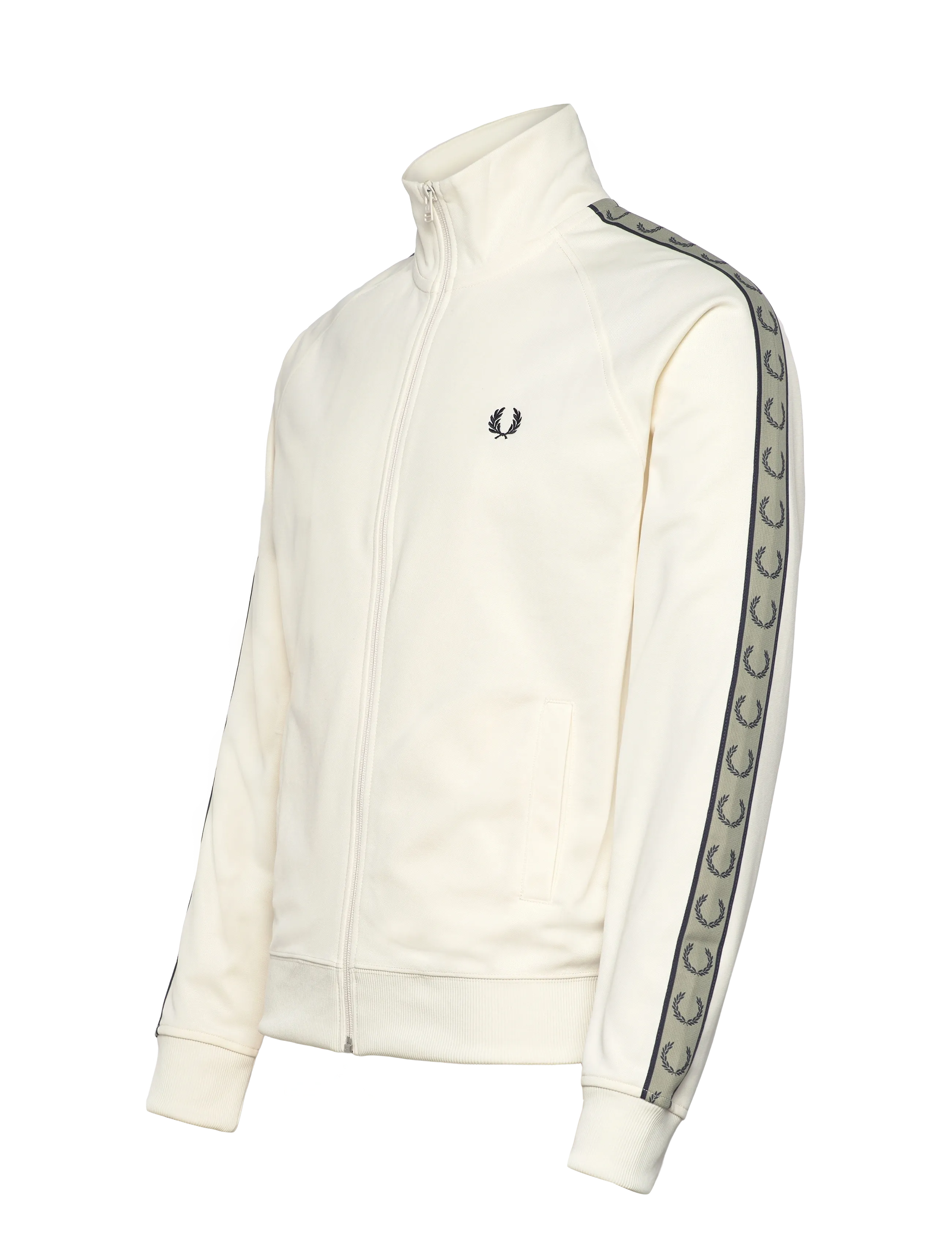 Fred Perry - CONTRAST TAPE TRACK JKT - sweatshirts - ecr/nvy/seagrss - 4