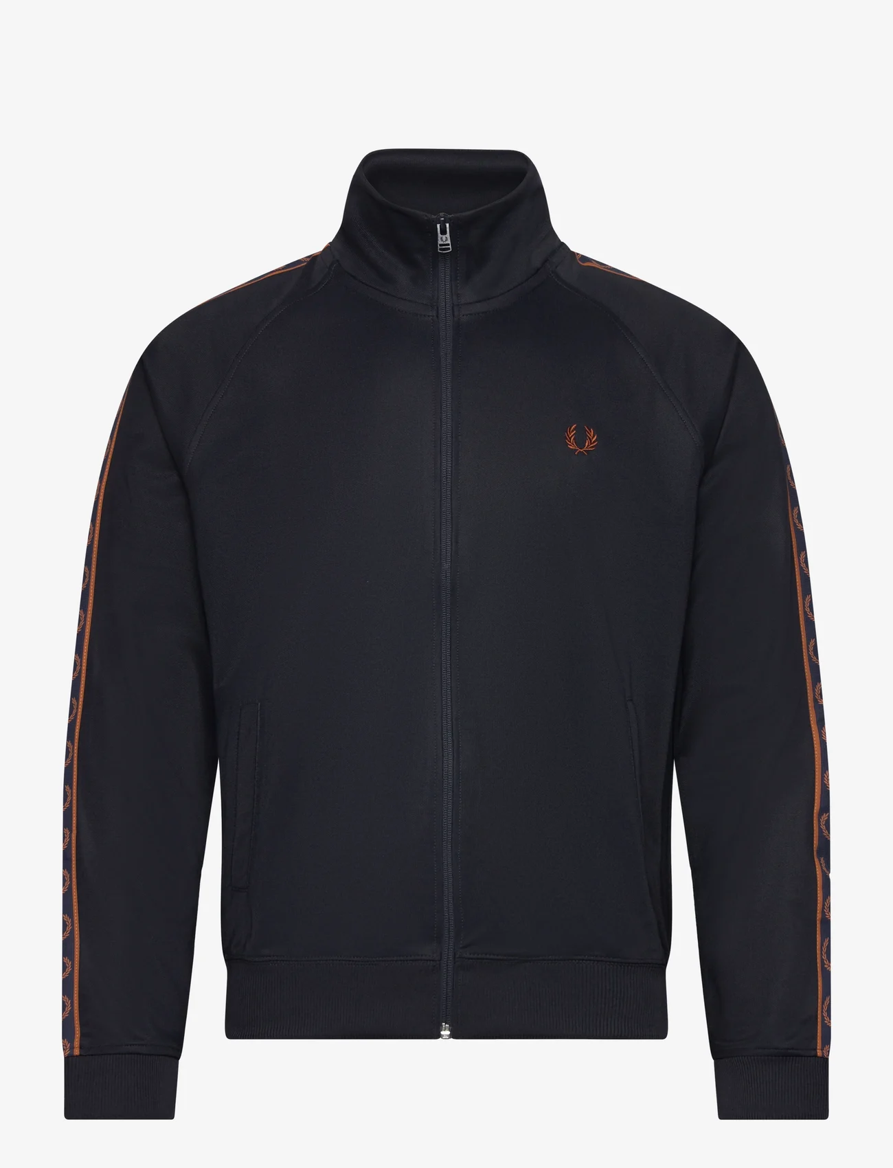 Fred Perry - CONTRAST TAPE TRACK JKT - sweatshirts - navy/nutflake - 0