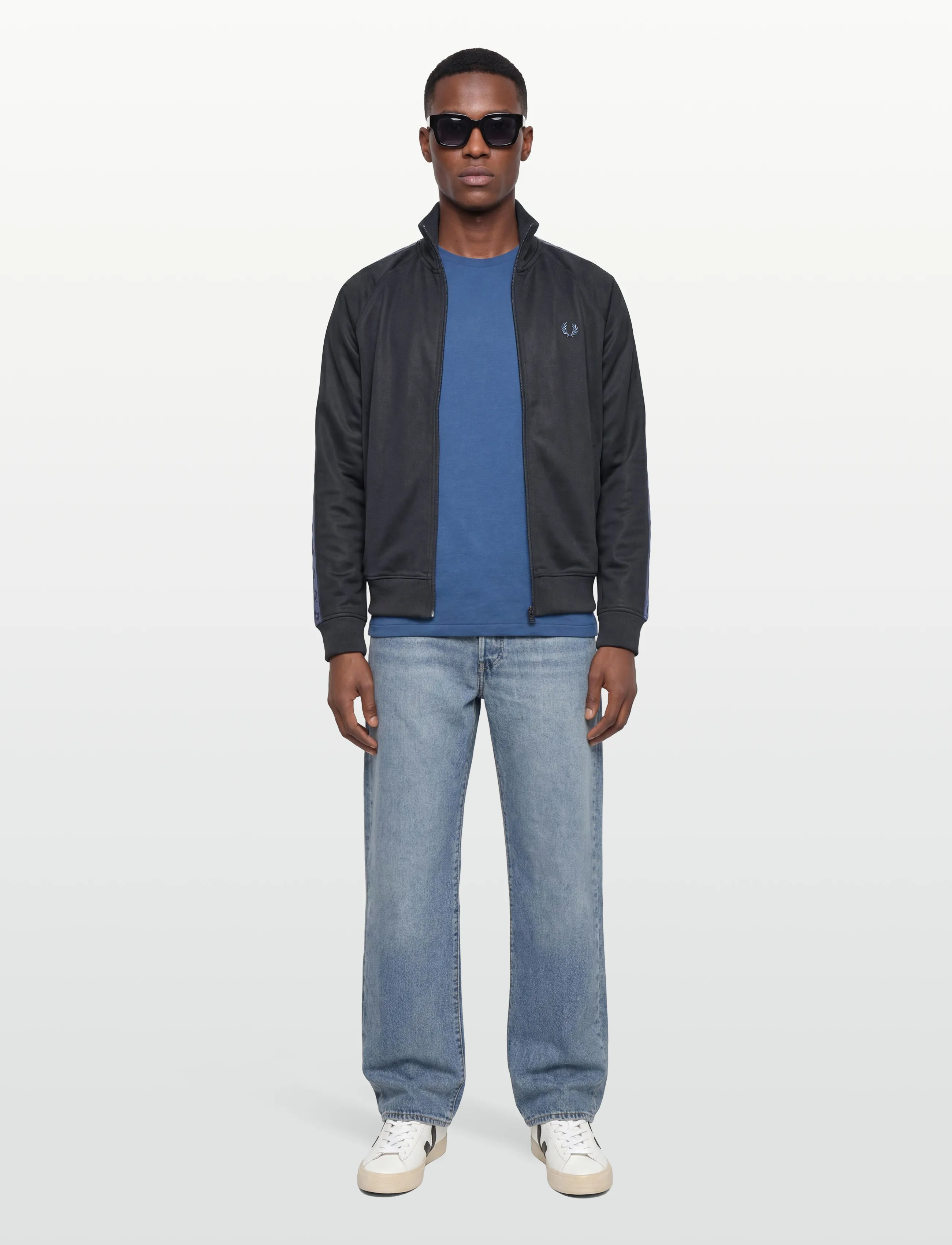 Fred Perry Constrast Taped Trk Jkt, L, Sweatshirts & Hoodies, Grau - Sweatshirts, Männerswear