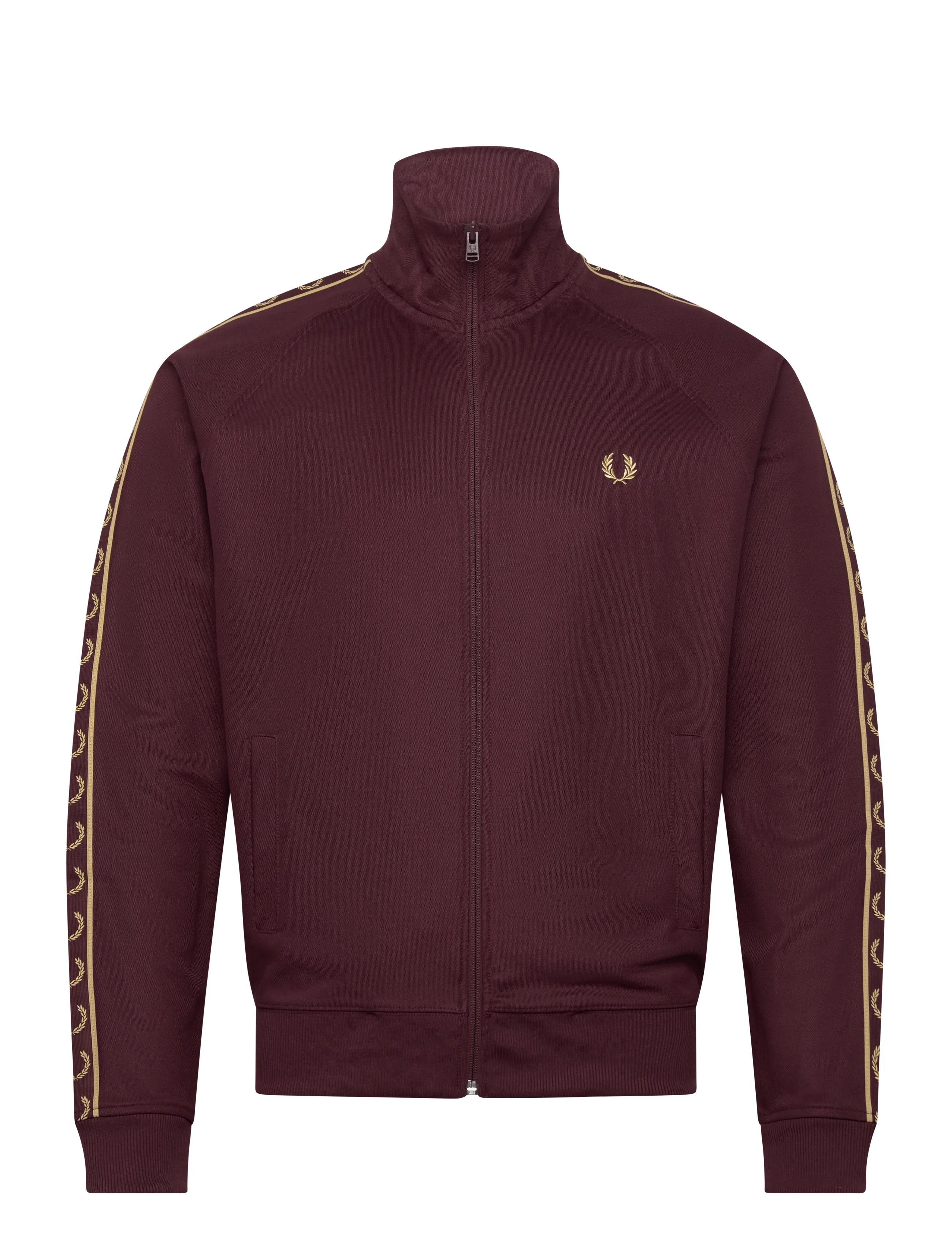 Fred Perry CONTRAST TAPE TRACK JKT - Tøj - OXBLOOD/CHAMPAGN / burgundy