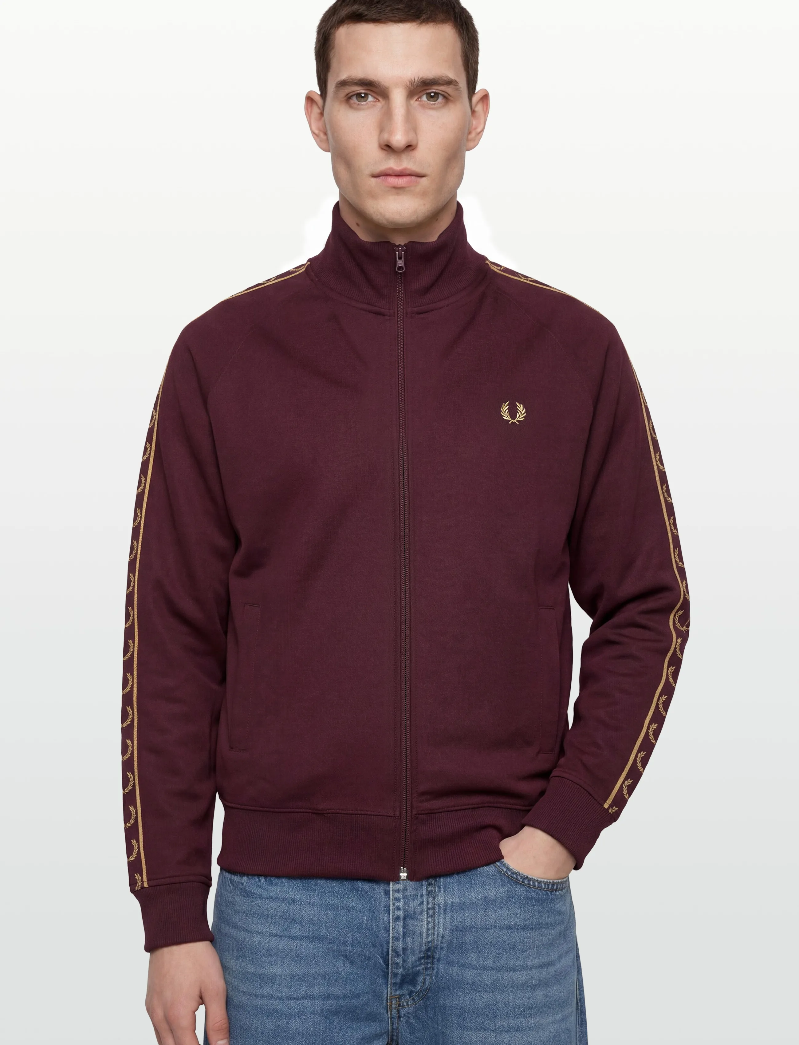 Fred Perry - CONTRAST TAPE TRACK JKT - Överdelar - oxblood/champagn - 5
