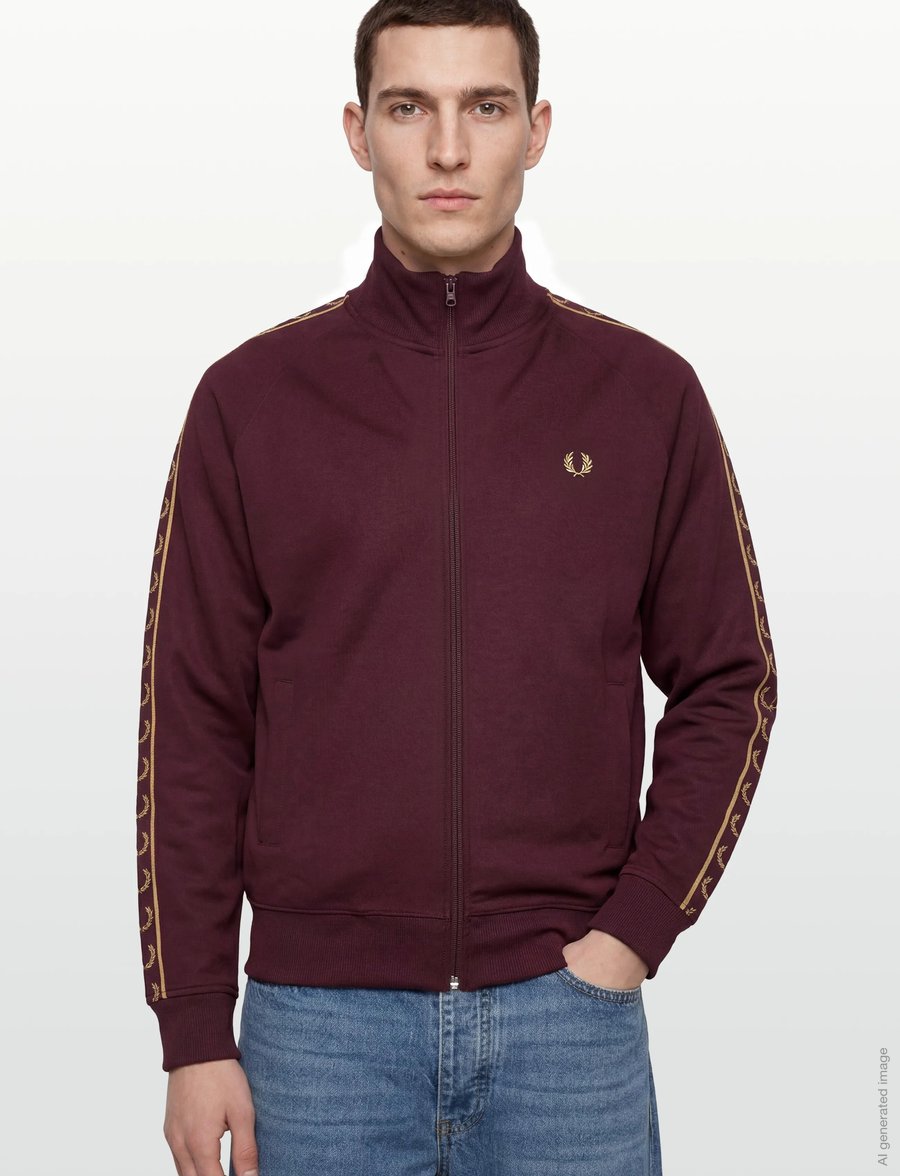 Fred Perry - CONTRAST TAPE TRACK JKT - oberteile - oxblood/champagn - 5