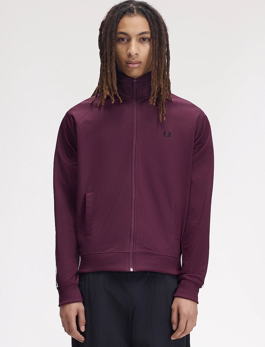 Fred Perry - CONTRAST TAPE TRACK JKT - tops - plum - 0