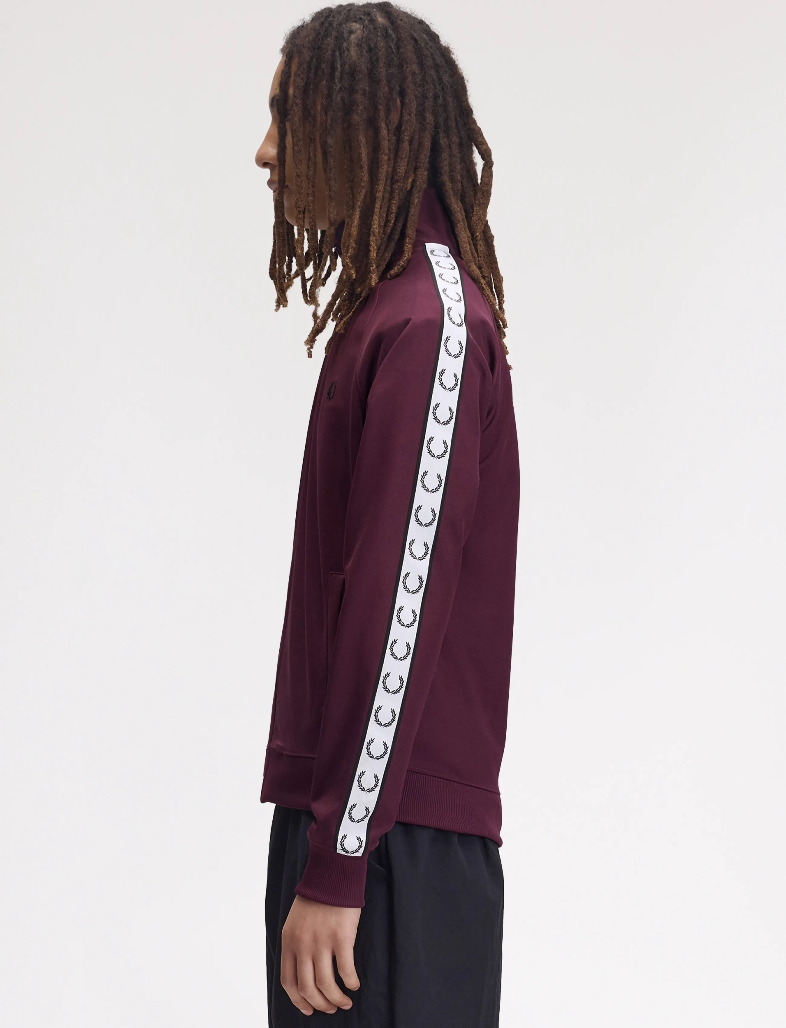 Fred Perry - CONTRAST TAPE TRACK JKT - tops - plum - 3