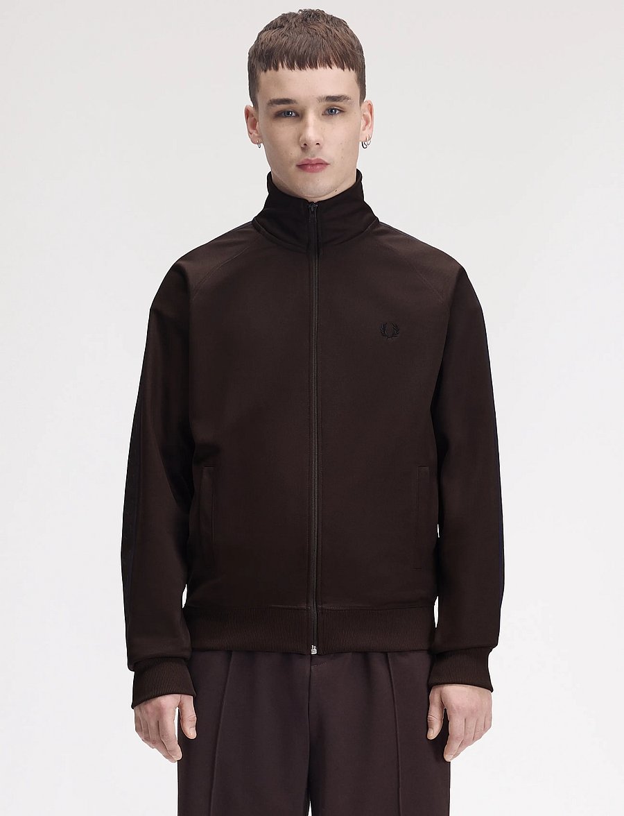 Fred Perry - CONTRAST TAPE TRACK JKT - oberteile - rich brown - 0
