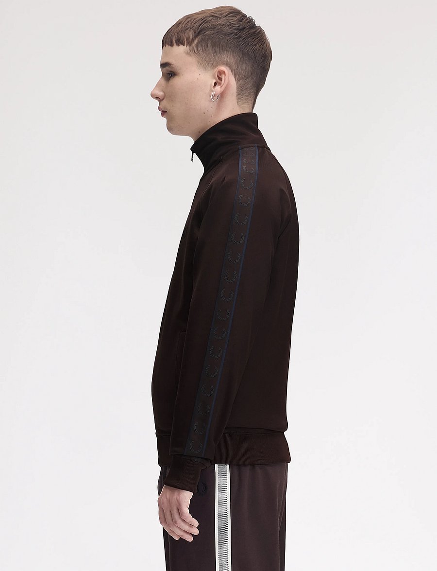 Fred Perry - CONTRAST TAPE TRACK JKT - oberteile - rich brown - 3