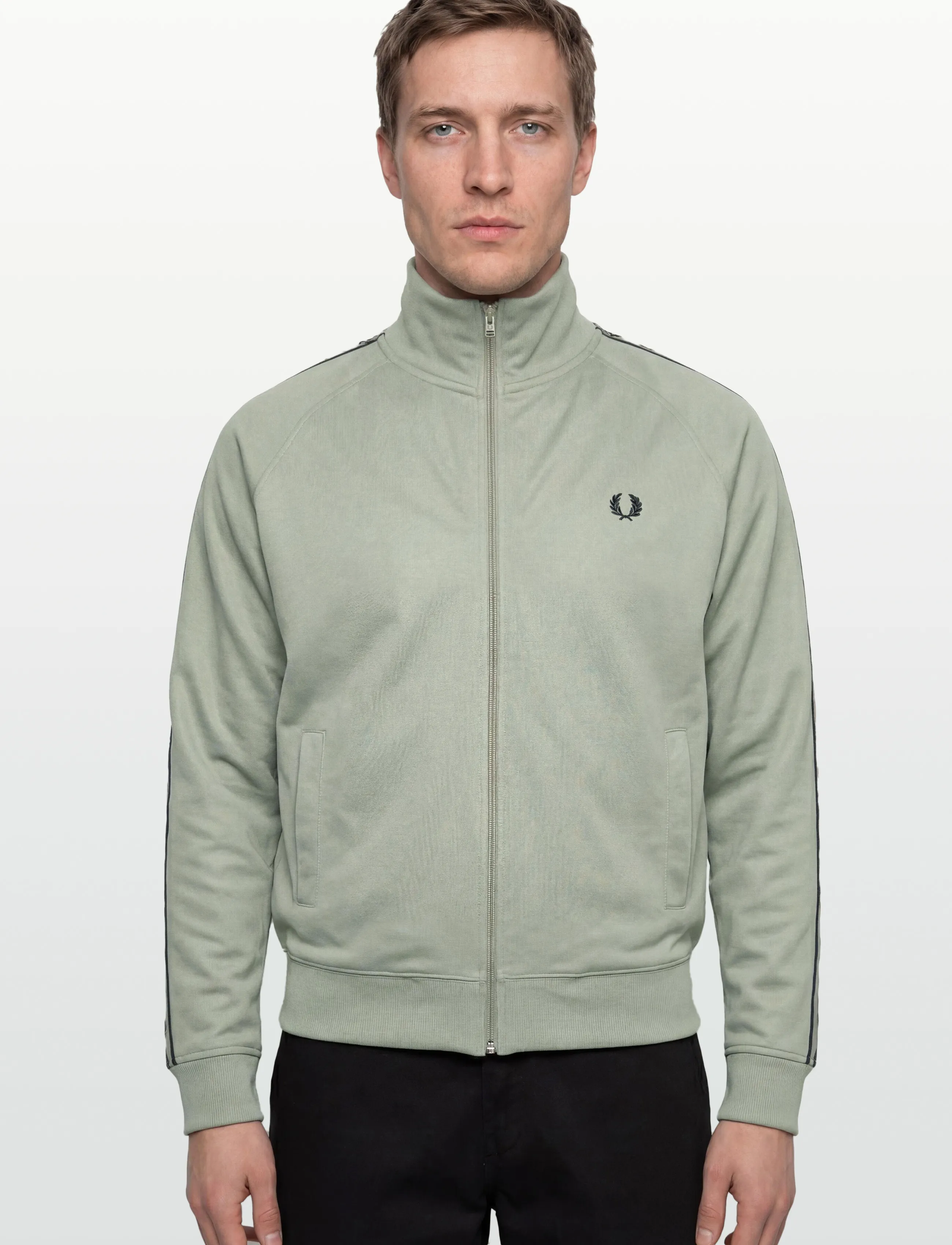 Fred Perry - CONTRAST TAPE TRACK JKT - oberteile - seagrass/navy - 5
