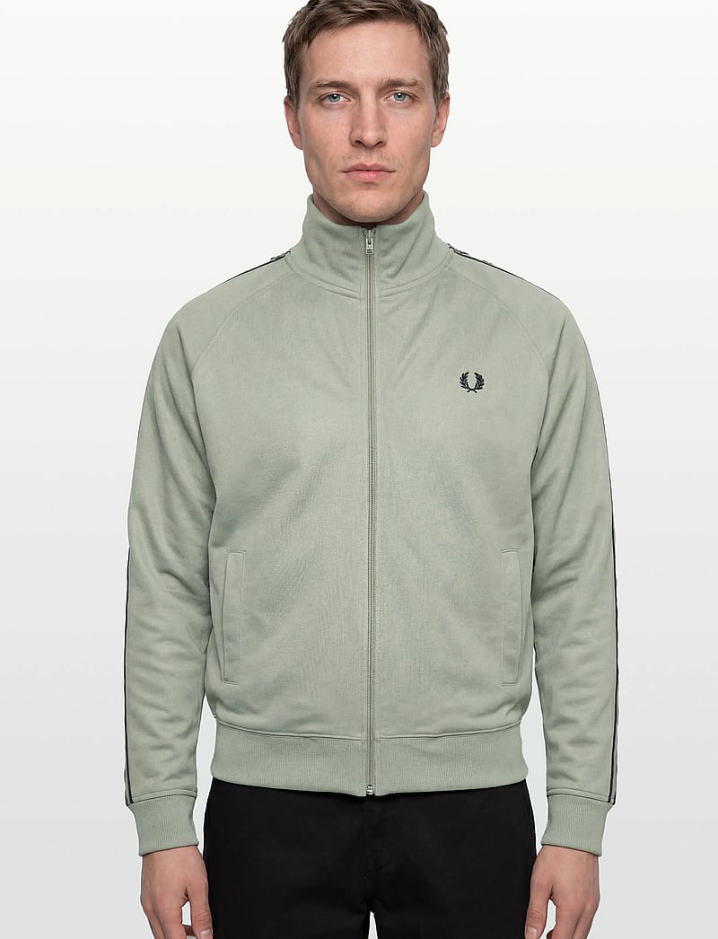 Fred Perry - CONTRAST TAPE TRACK JKT - oberteile - seagrass/navy - 5