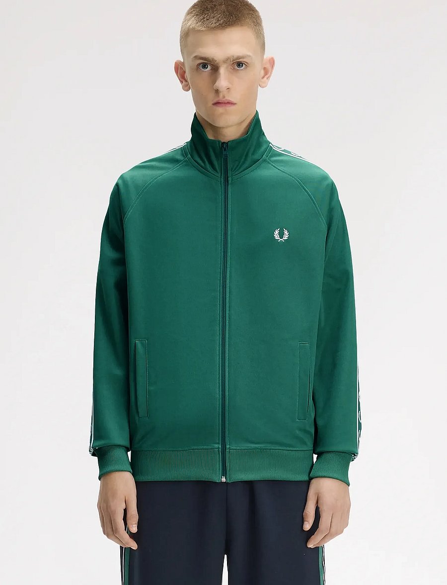 Fred Perry - CONTRAST TAPE TRACK JKT - sporta džemperi - sport green - 0