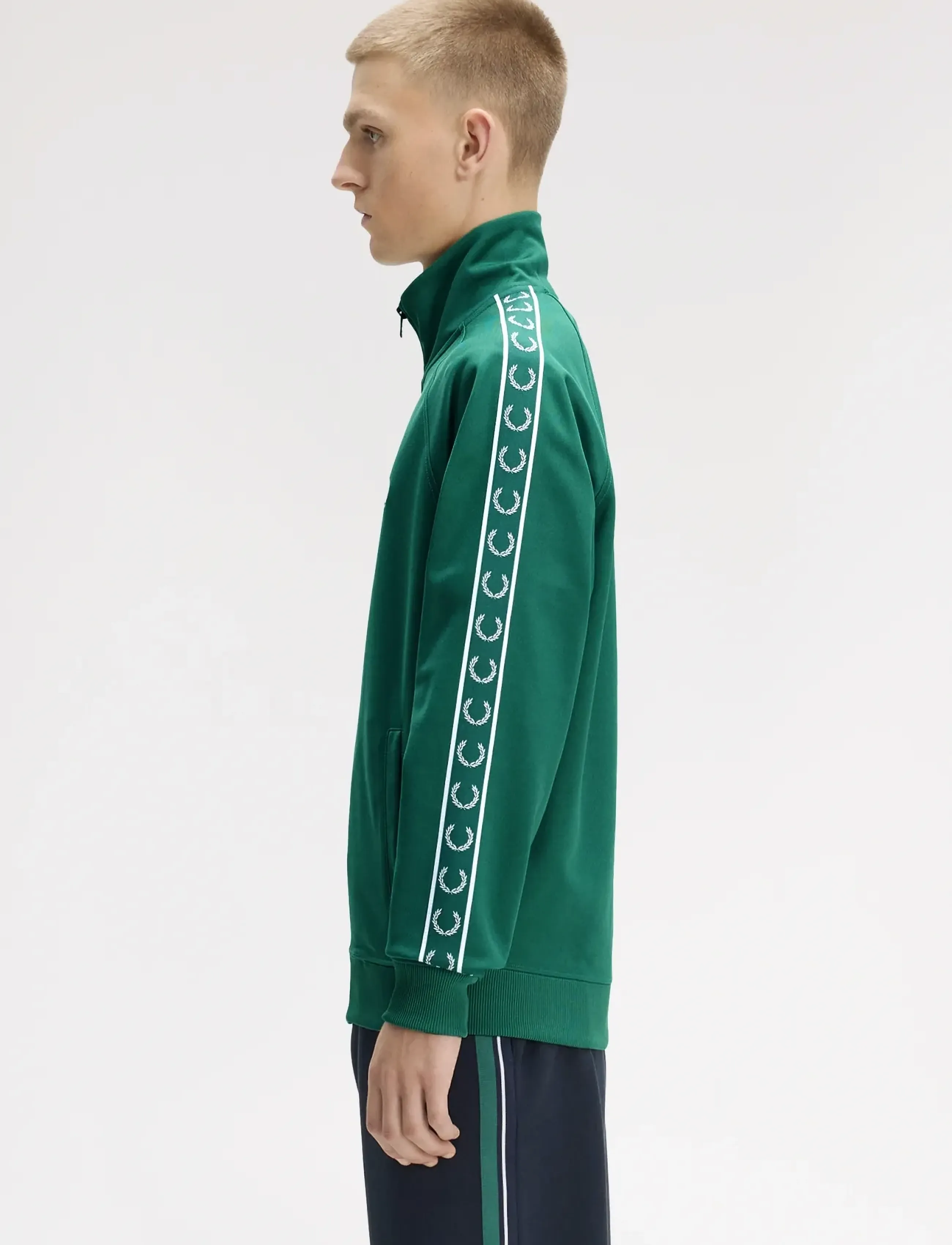Fred Perry - CONTRAST TAPE TRACK JKT - tops - sport green - 3