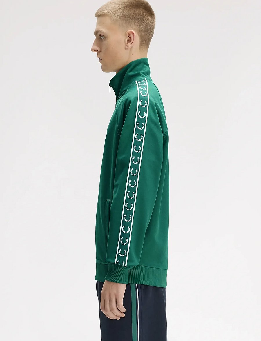 Fred Perry - CONTRAST TAPE TRACK JKT - sporta džemperi - sport green - 3