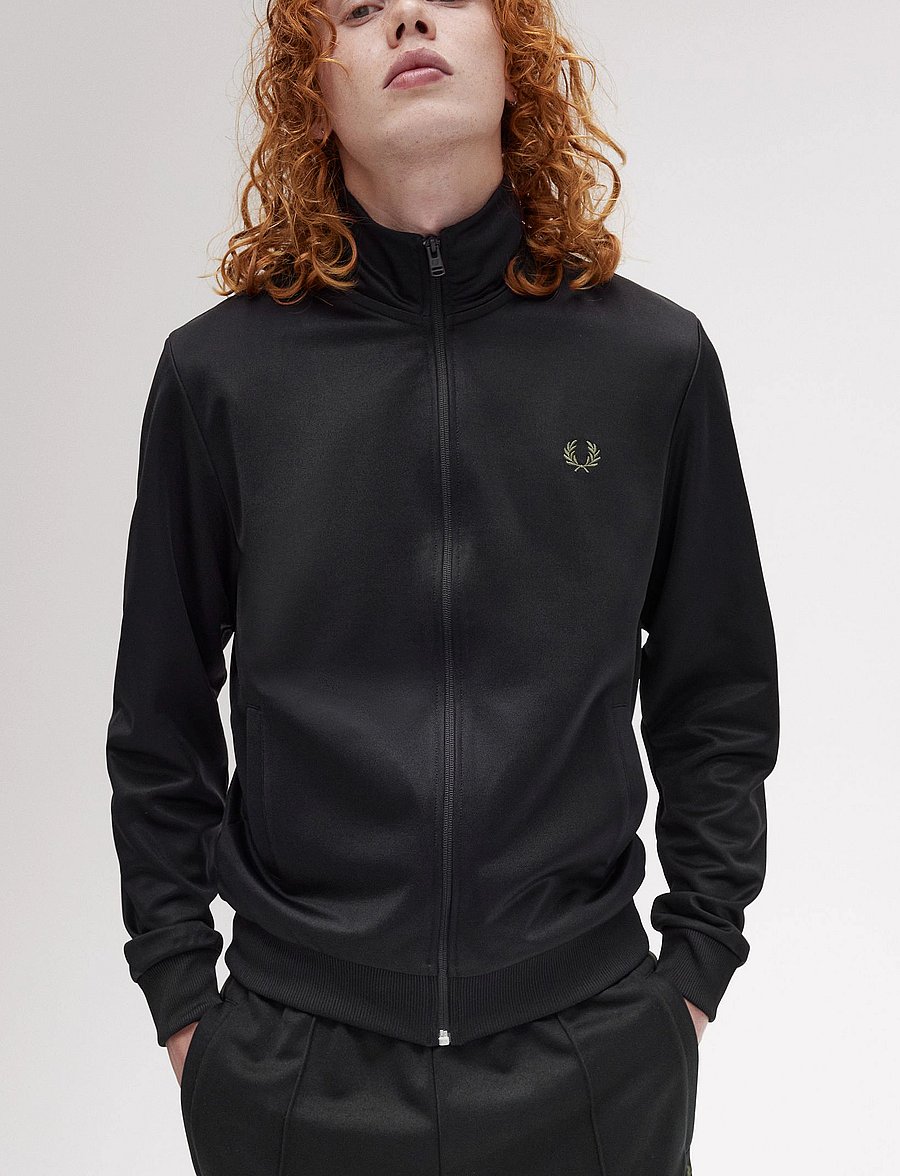 Fred Perry - TRACK JACKET - urlaubsfavoriten - black/laurel w green - 4