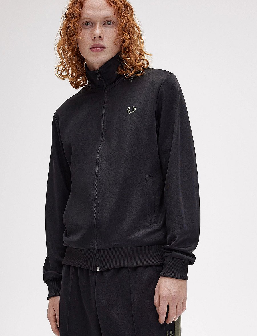 Fred Perry - TRACK JACKET - urlaubsfavoriten - black/laurel w green - 5